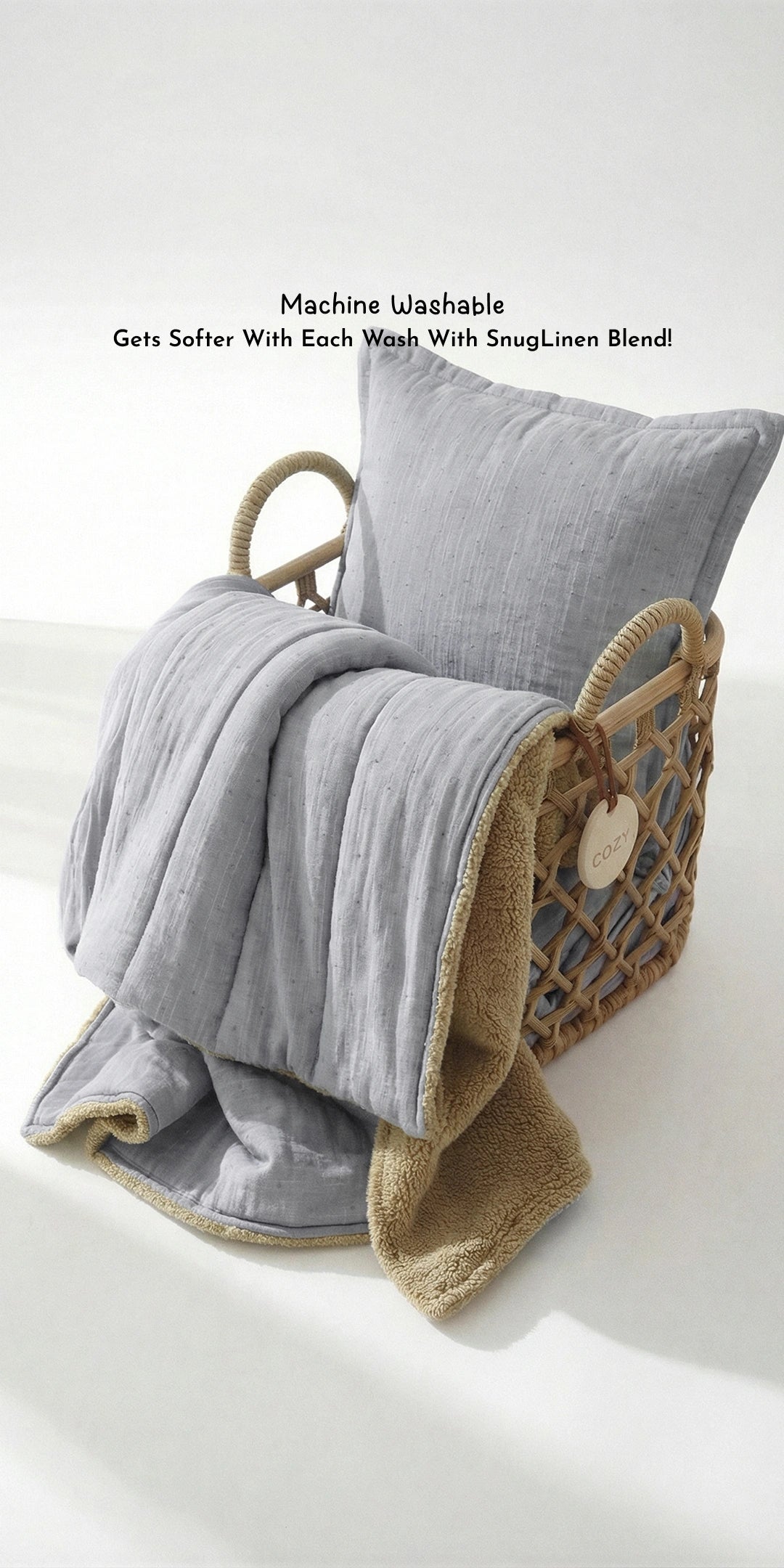 Reversible Winter Baby Blanket With 1 Pillow & 1 Pillow Cover - Sky Daze