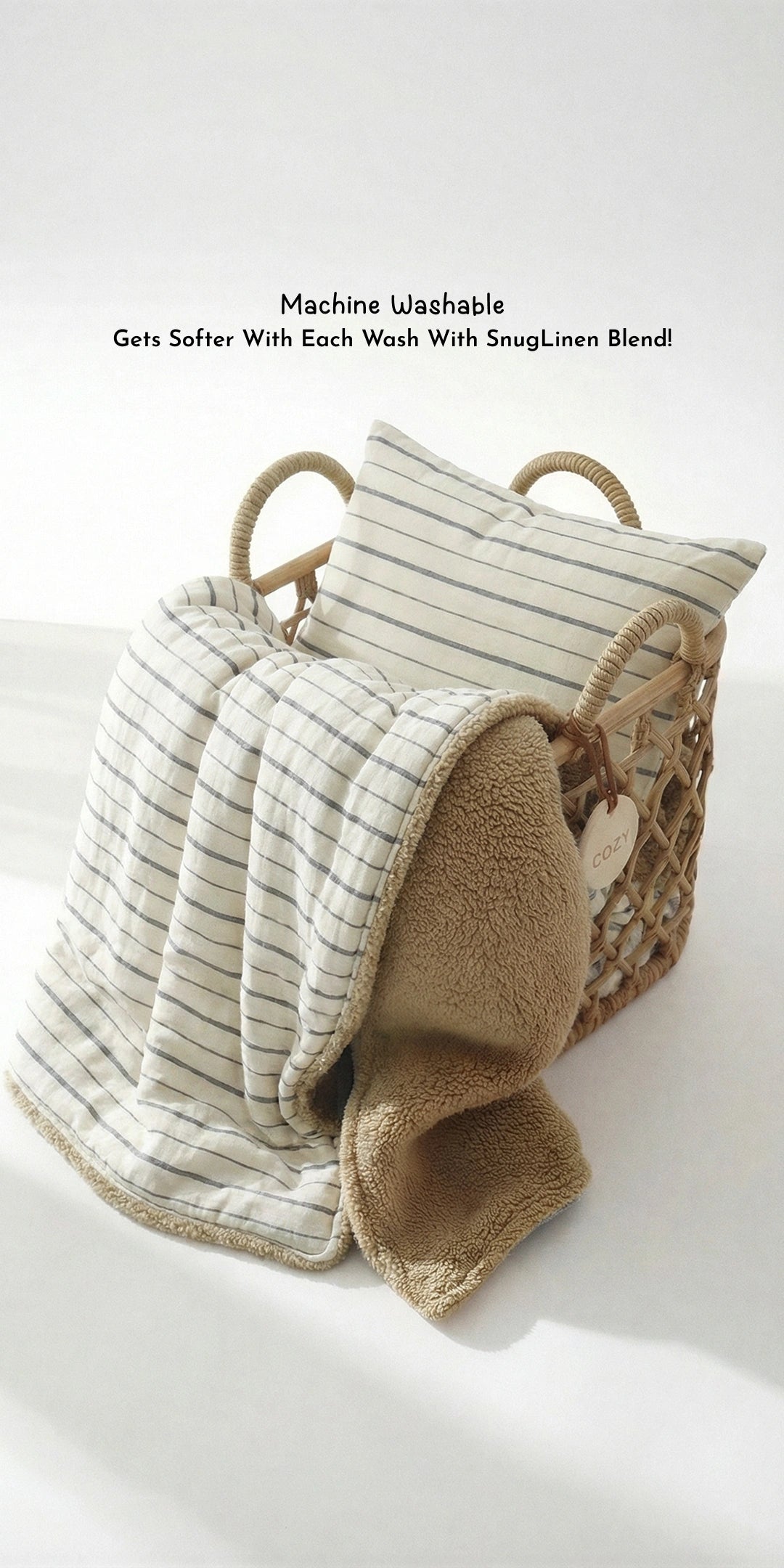 Reversible Winter Baby Blanket With 1 Pillow & 1 Pillow Cover - Fluff Cloud