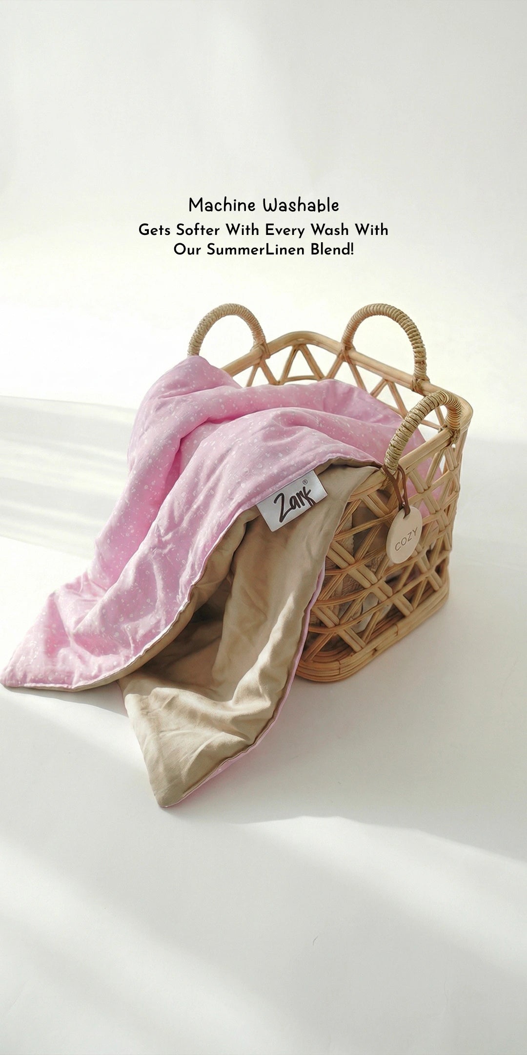 Reversible Summer Baby Blanket With 1 Pillow & 1 Pillow Cover - Raspberry Dream