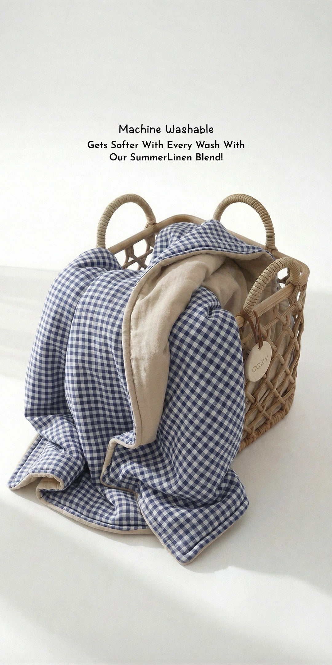 Reversible Summer Baby Blanket With 1 Pillow & 1 Pillow Cover - Dreamy Bluebell