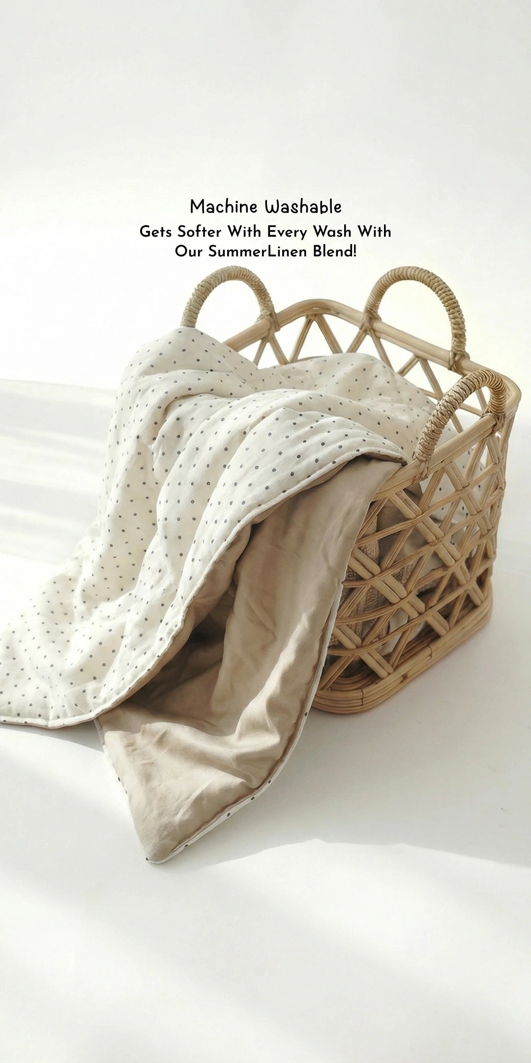 Reversible Summer Baby Blanket With 1 Pillow & 1 Pillow Cover - Fluffly