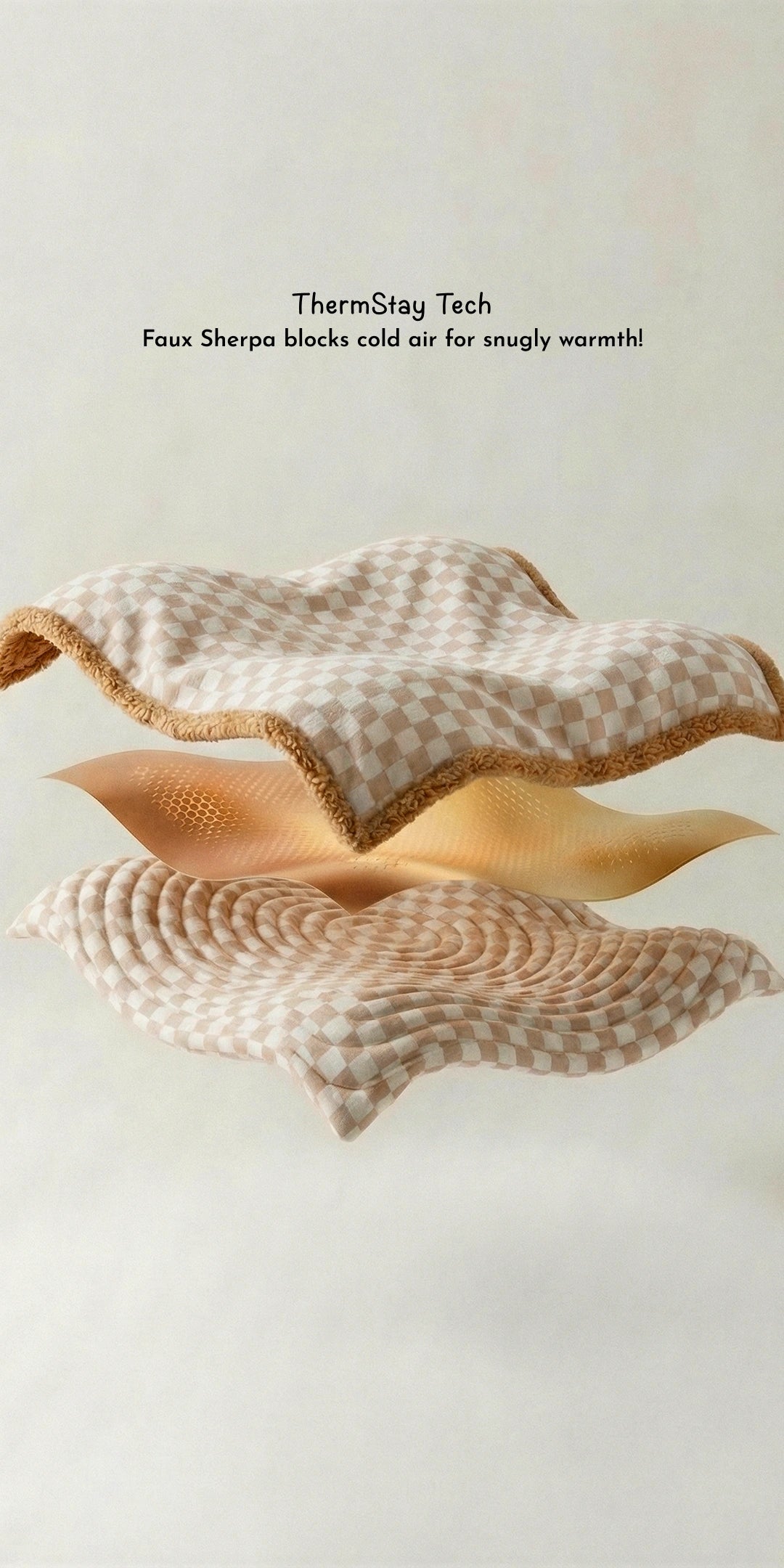 Reversible Winter Baby Blanket With 1 Pillow & 1 Pillow Cover - Toasted Marshmallow