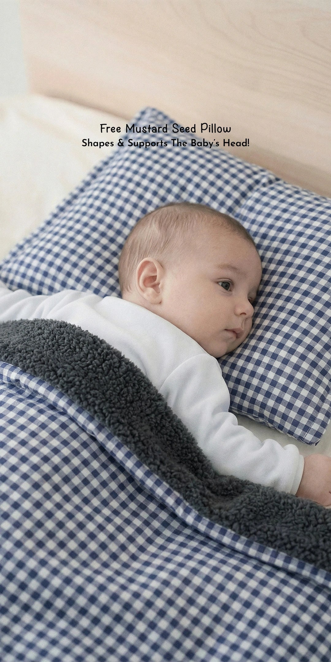 Reversible Winter Baby Blanket With 1 Pillow & 1 Pillow Cover - Dreamy Bluebell