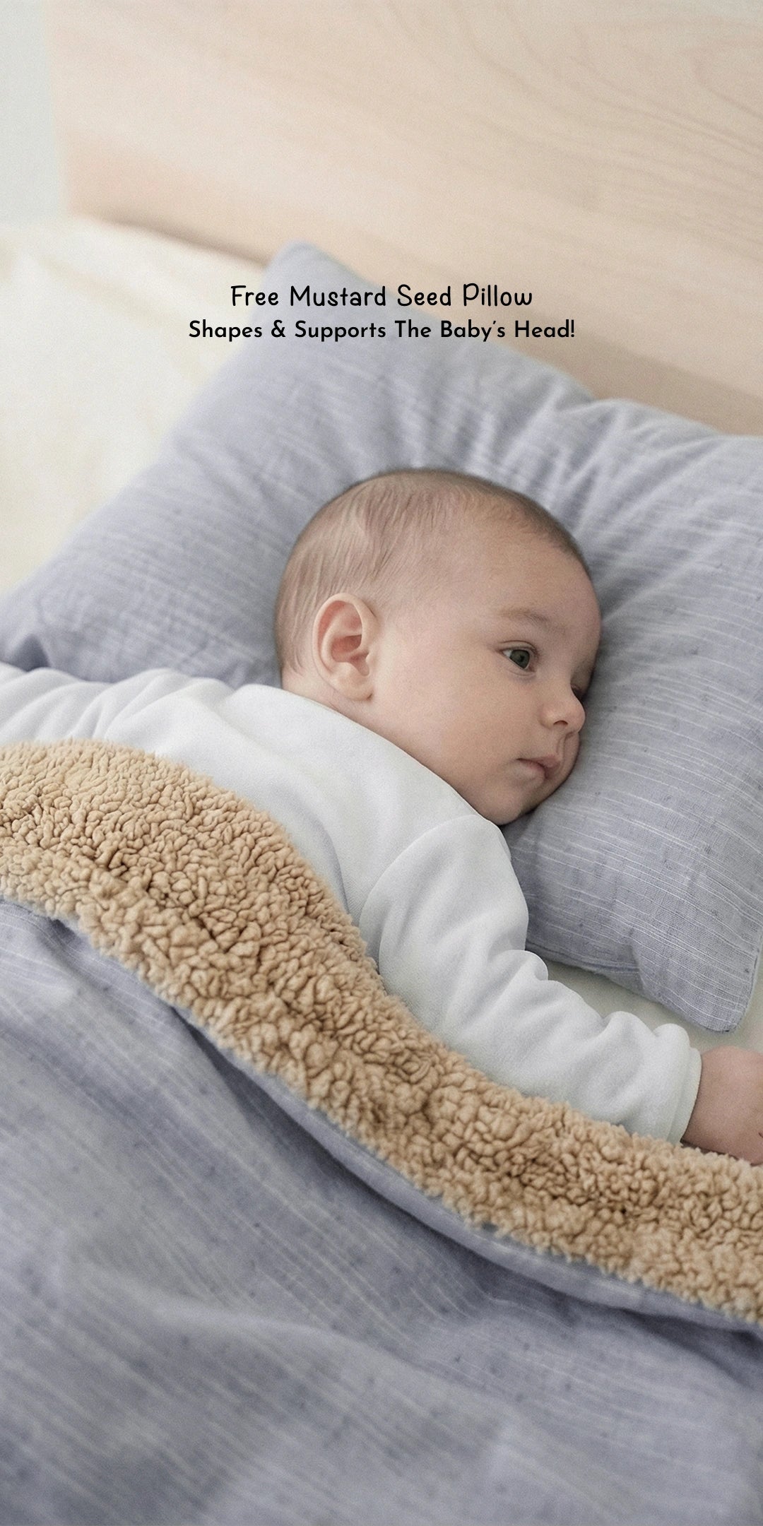Reversible Winter Baby Blanket With 1 Pillow & 1 Pillow Cover - Sky Daze