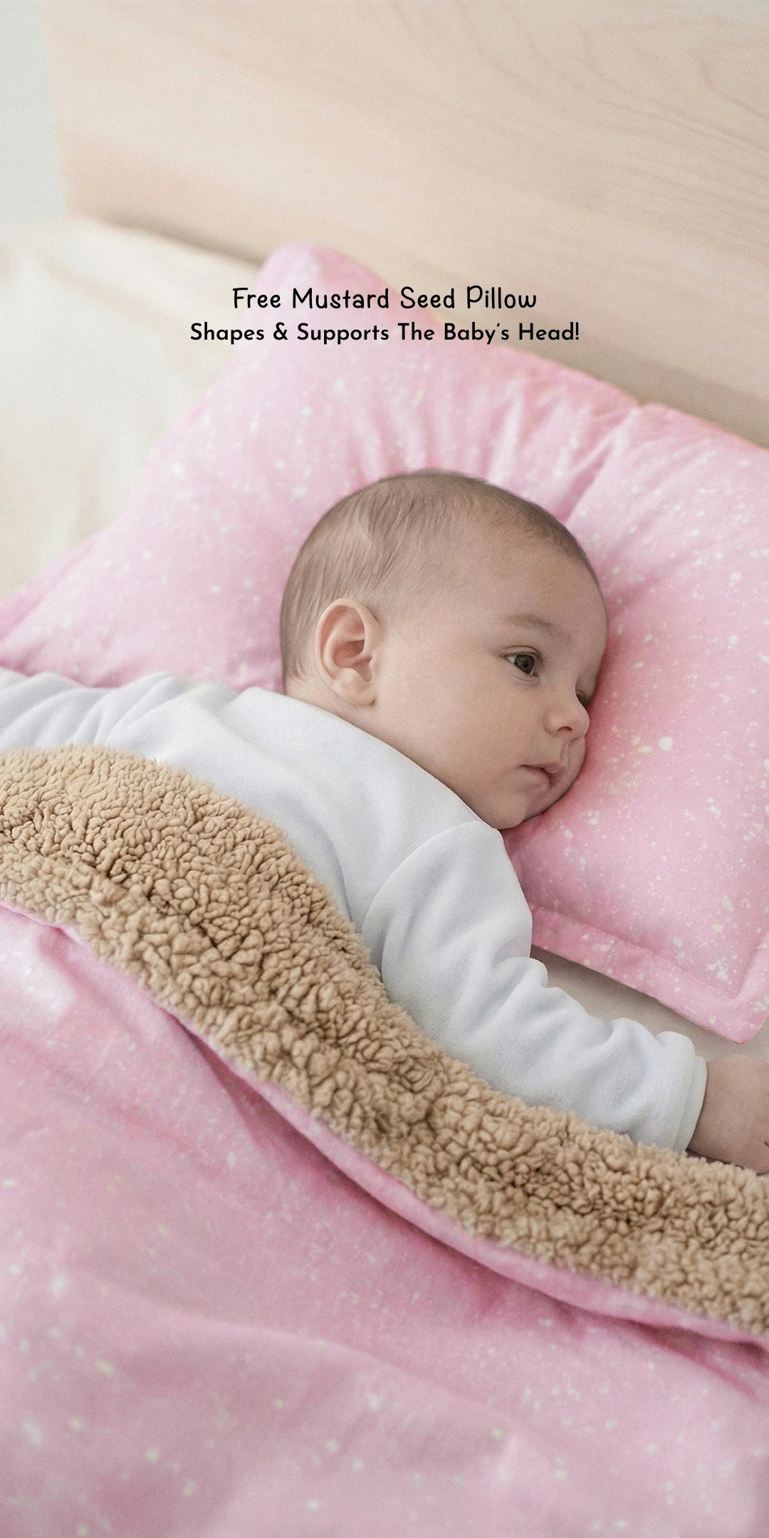 Reversible Winter Baby Blanket With 1 Pillow & 1 Pillow Cover - Raspberry Dream