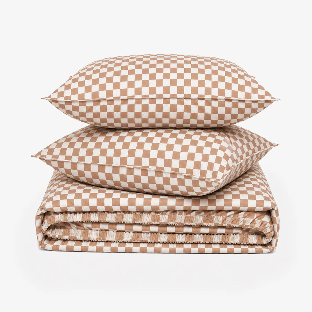 ZERIES PERCALE WEAVE EGYPTIAN COTTON FITTED BEDSHEET WITH 2 PILLOW CASES - Bedge