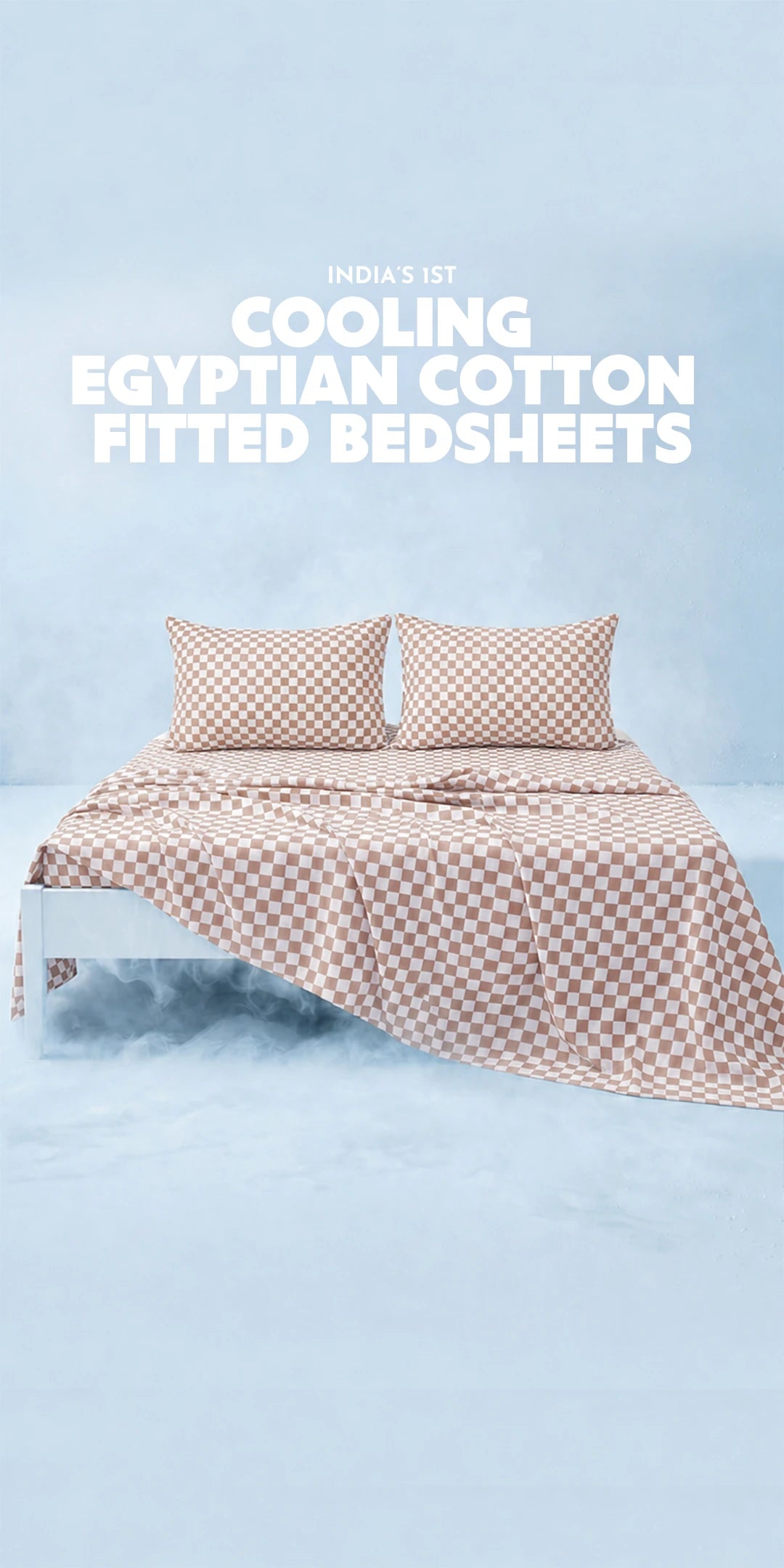 ZERIES PERCALE WEAVE EGYPTIAN COTTON FITTED BEDSHEET WITH 2 PILLOW CASES - Bedge