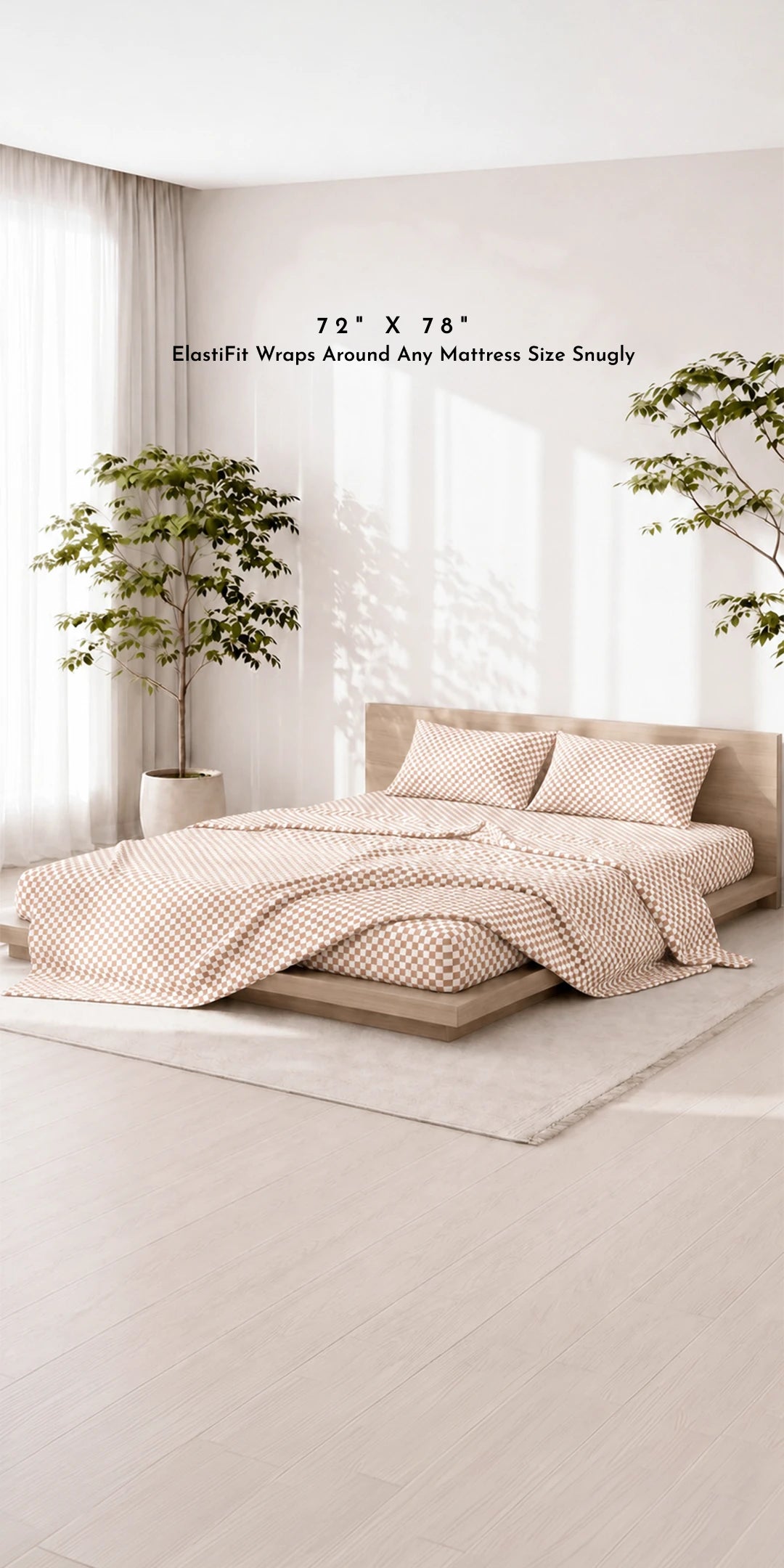ZERIES PERCALE WEAVE EGYPTIAN COTTON FITTED BEDSHEET WITH 2 PILLOW CASES - Bedge