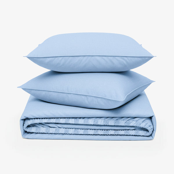 ZERIES PERCALE WEAVE EGYPTIAN COTTON FITTED BEDSHEET WITH 2 PILLOW CASES - Bellamy