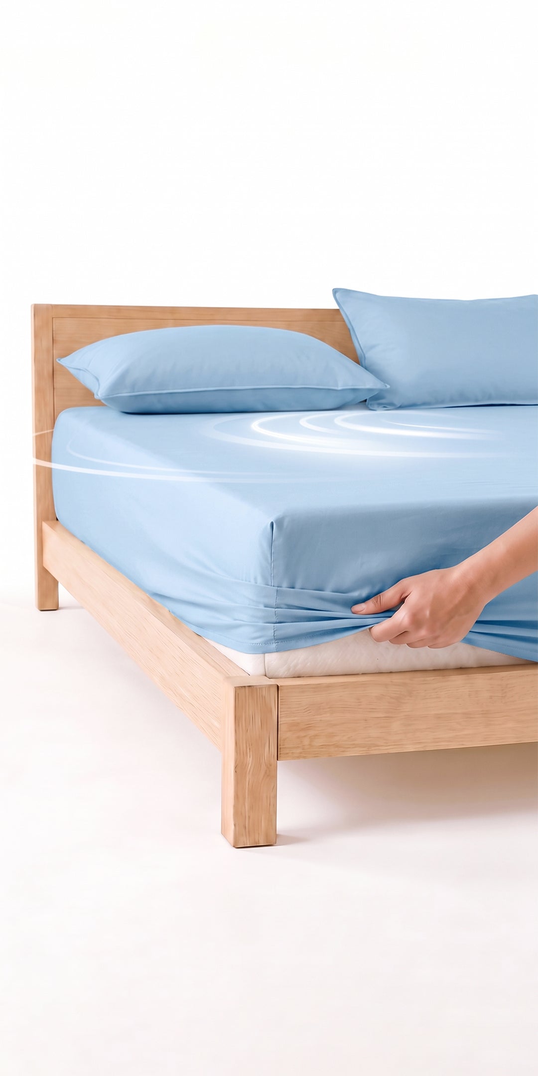 ZERIES PERCALE WEAVE EGYPTIAN COTTON FITTED BEDSHEET WITH 2 PILLOW CASES - Bellamy
