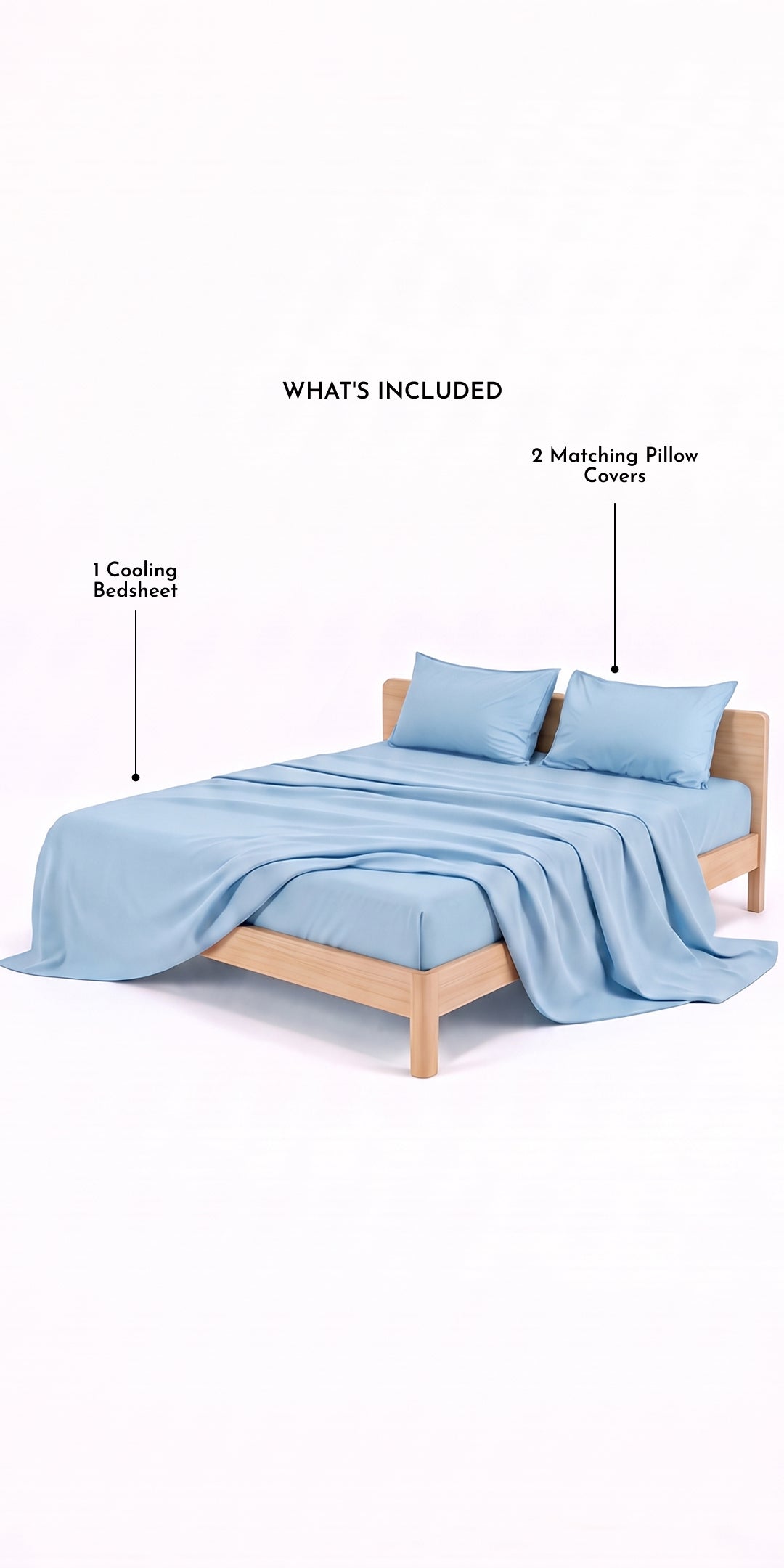 ZERIES PERCALE WEAVE EGYPTIAN COTTON FITTED BEDSHEET WITH 2 PILLOW CASES - Bellamy