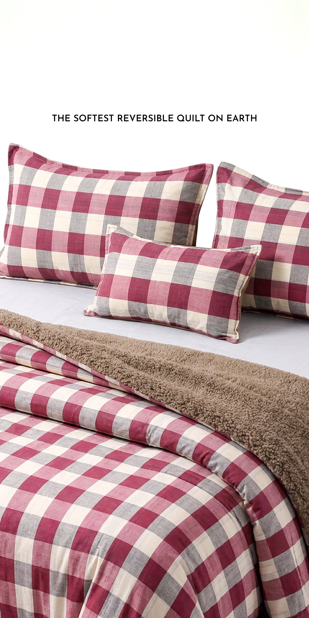 Zarf Reversible Quilt For Single Size Bed With 2 Pillow Covers and 1 Cushion Cover - Berrywood