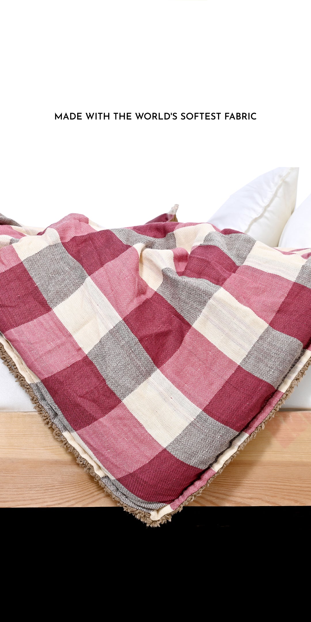 Zarf Reversible Quilt For Single Size Bed With 2 Pillow Covers and 1 Cushion Cover - Berrywood