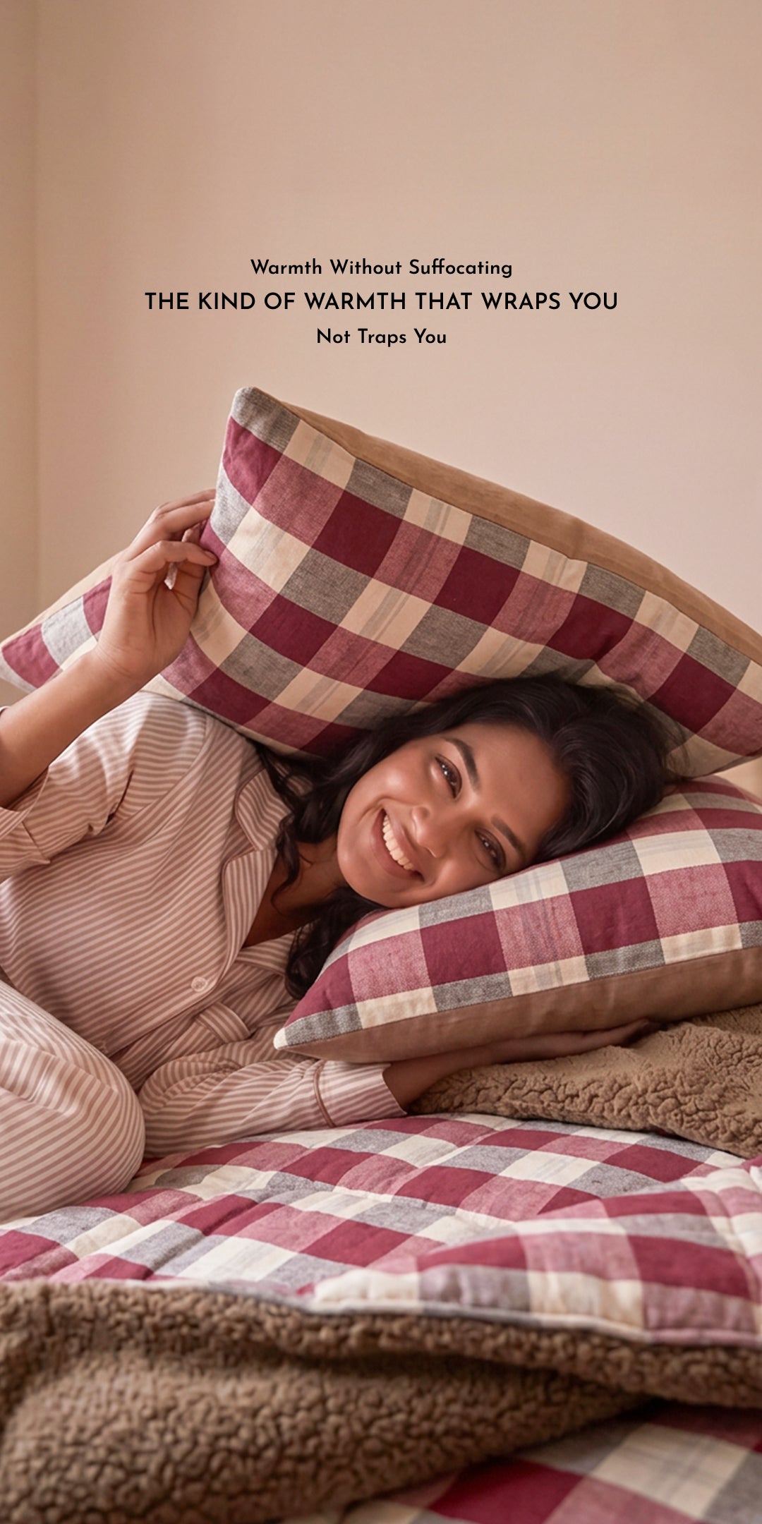 Zarf Reversible Quilt For Single Size Bed With 2 Pillow Covers and 1 Cushion Cover - Berrywood