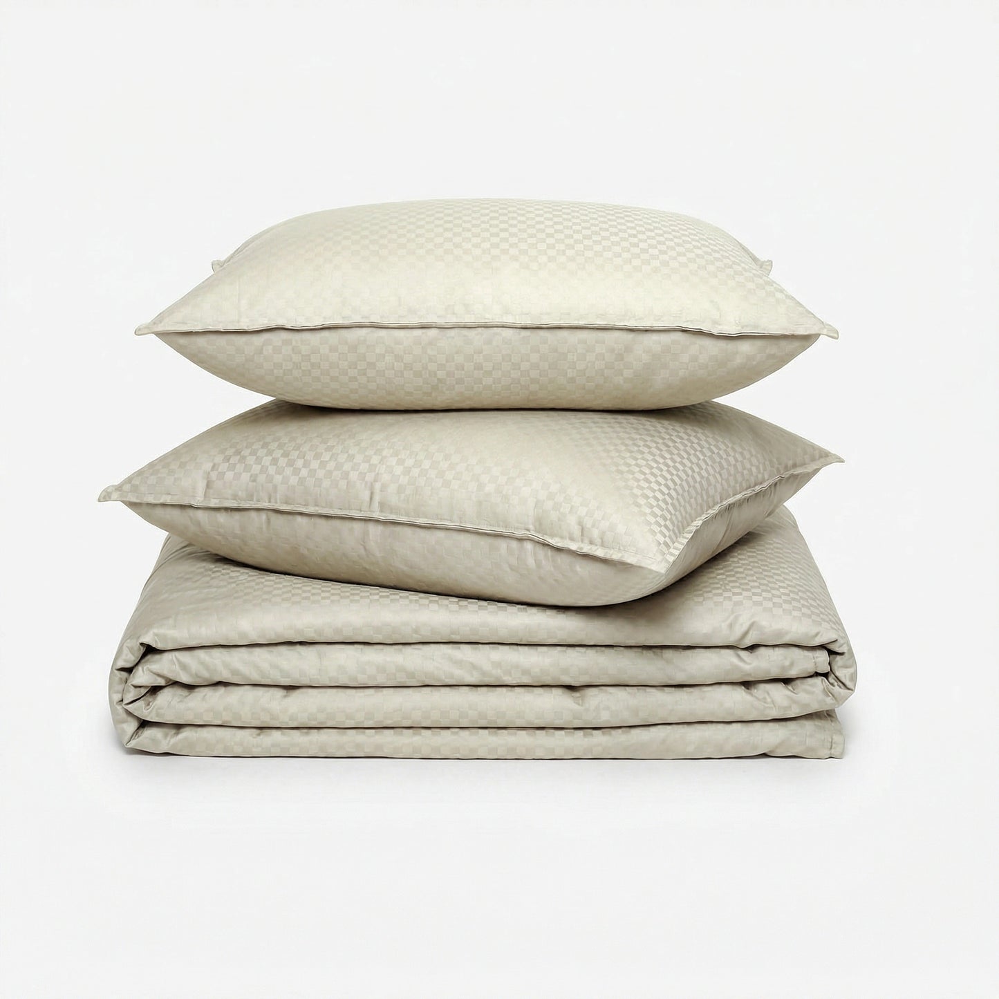 Zeries Egyptian Cotton Jacquard Bedsheets With 2 Pillow Cases & 2 Cushion Covers - Bisque