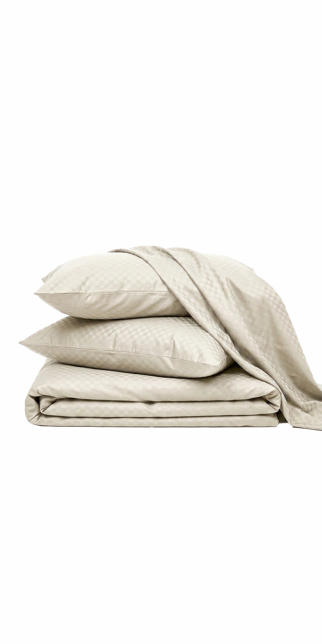 Zeries Egyptian Cotton Jacquard Bedsheets With 2 Pillow Cases & 2 Cushion Covers - Bisque