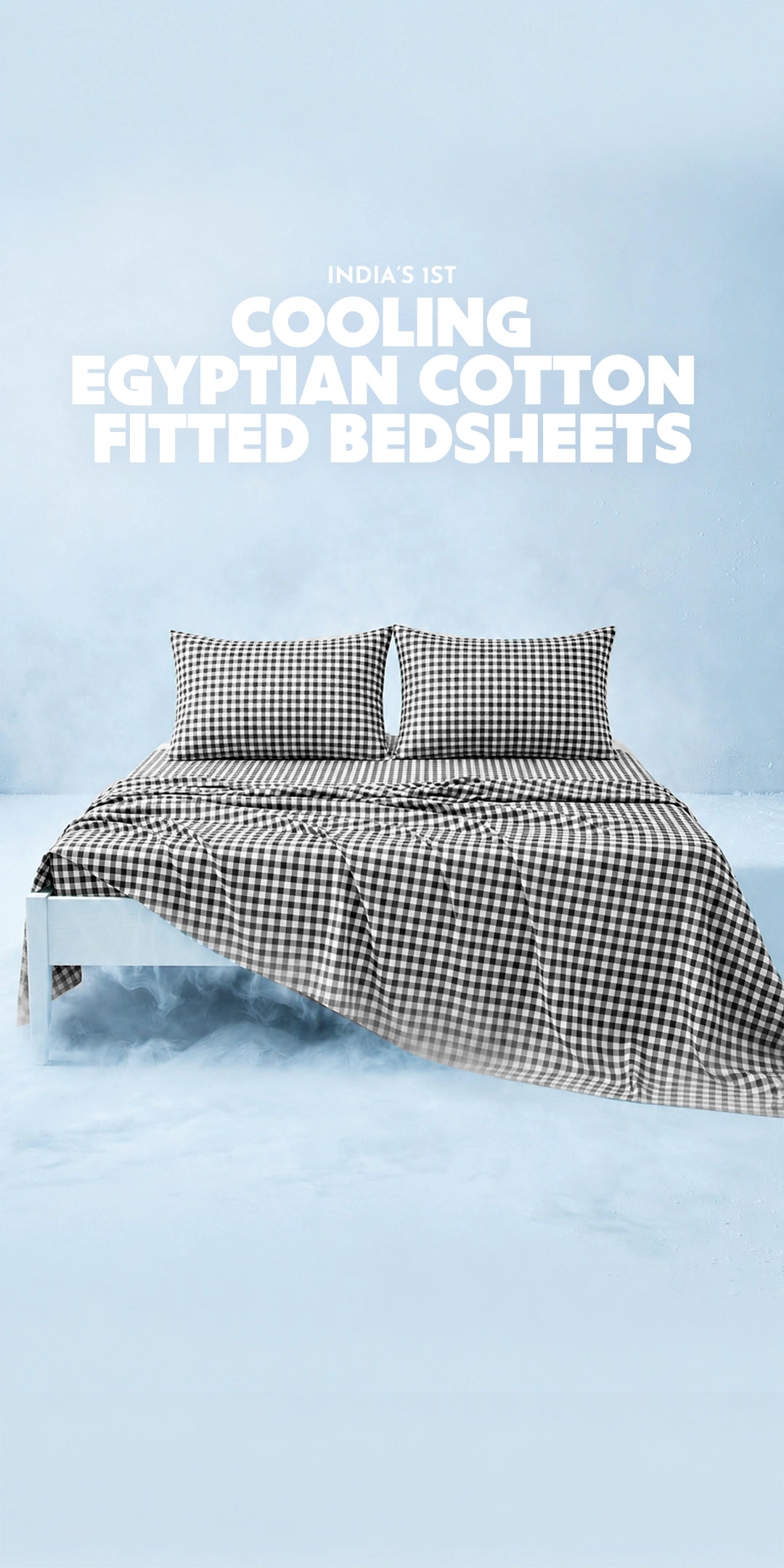 ZERIES EGYPTIAN COTTON FITTED BEDSHEET WITH 2 PILLOW CASES - Blackgrid
