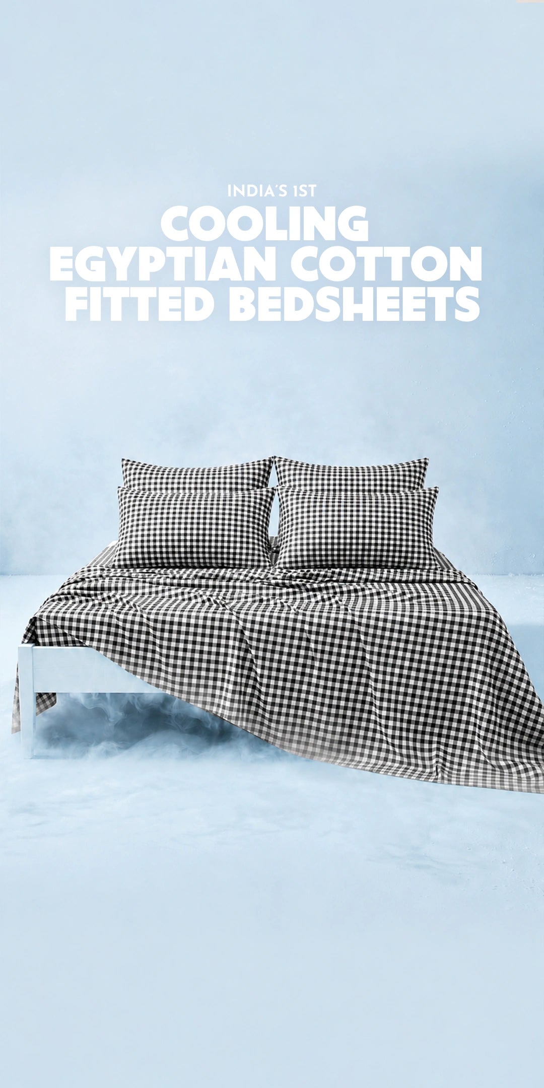 Zeries Egyptian Cotton Bedsheet With 4 Pillow Cases - Blackgrid