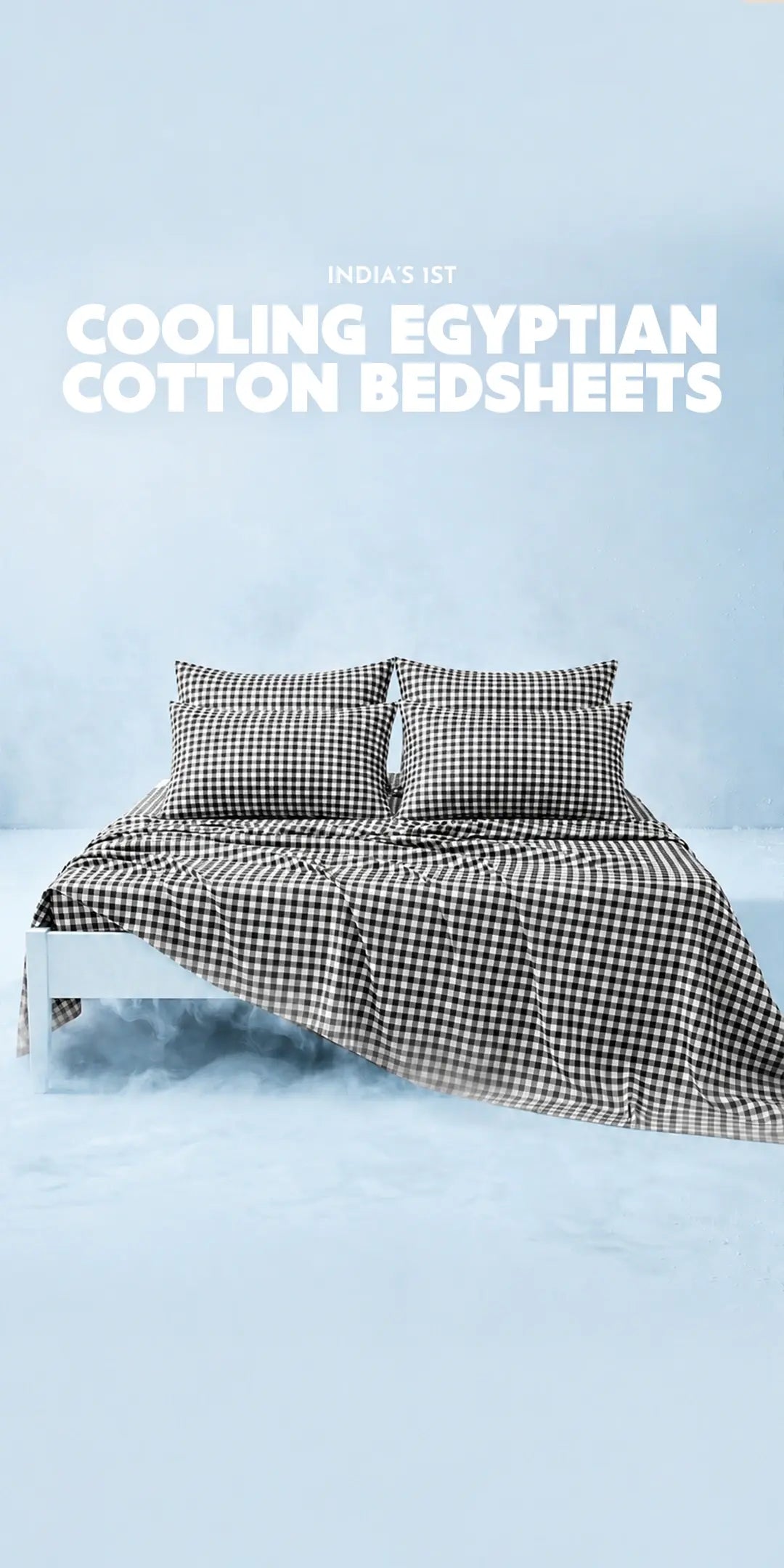 Zeries Egyptian Cotton Bedsheet With 4 Pillow Cases - Blackgrid