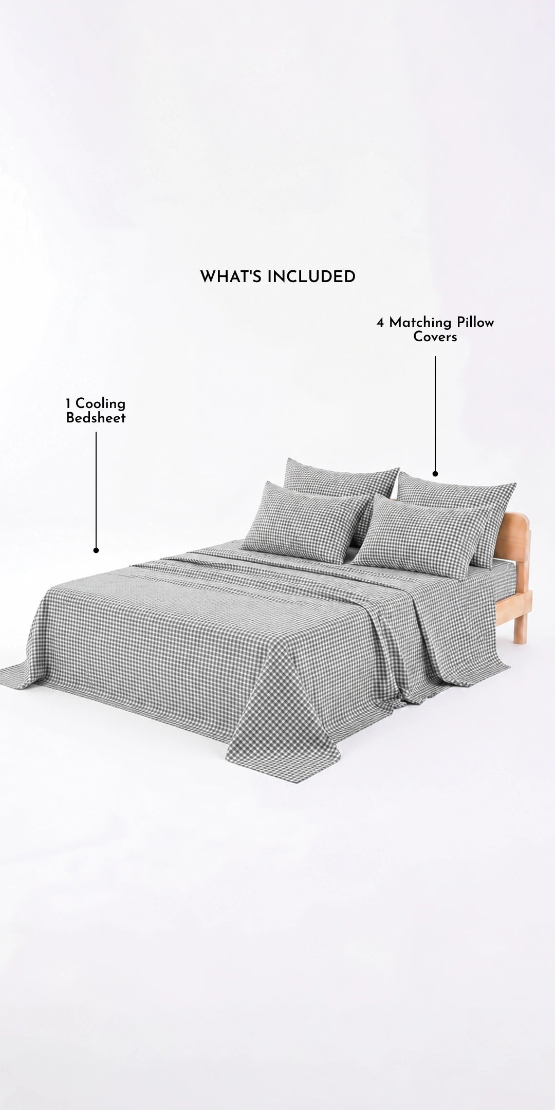 Zeries Egyptian Cotton Bedsheet With 4 Pillow Cases - Blackgrid