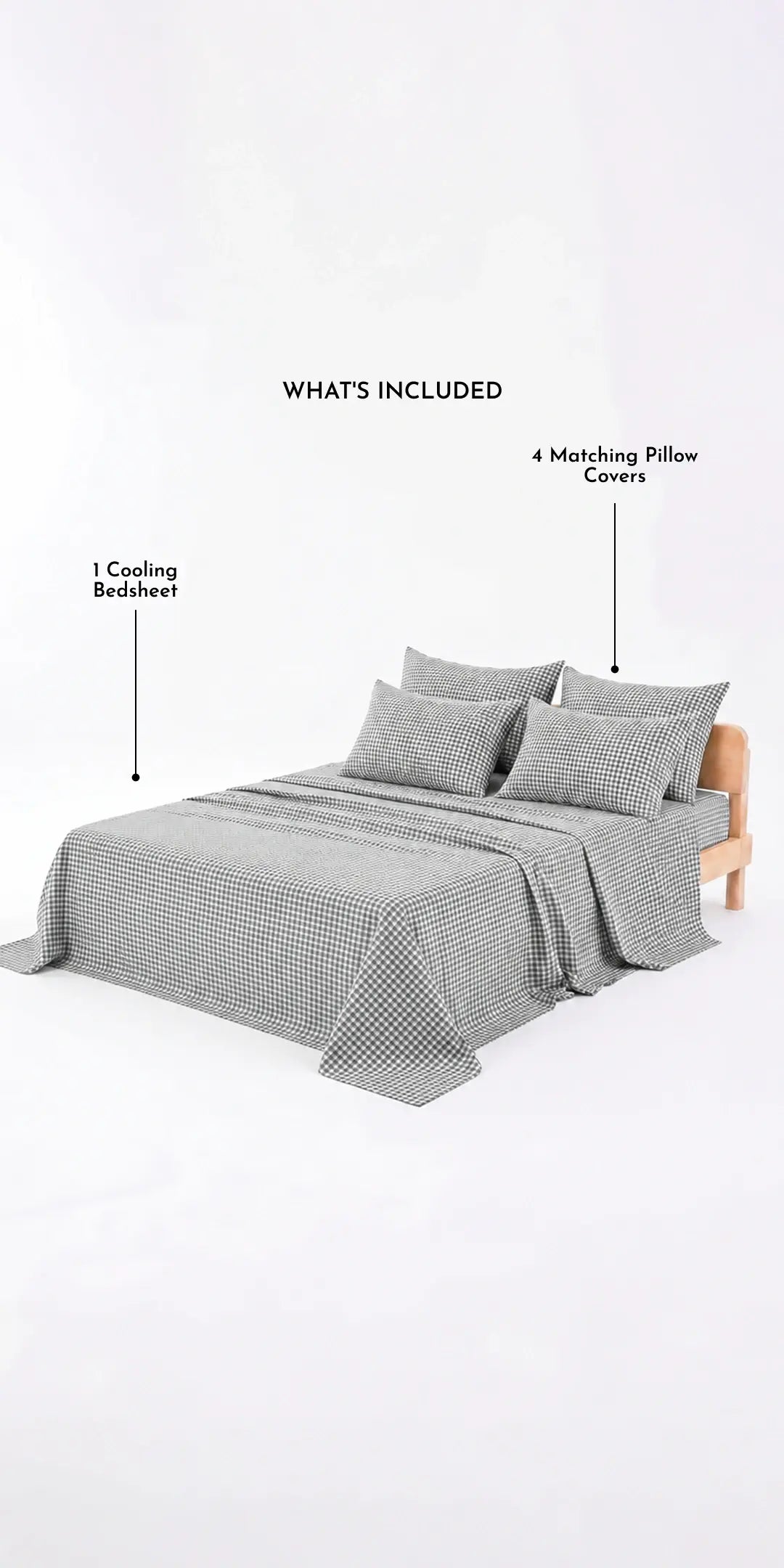 Zeries Egyptian Cotton Bedsheet With 4 Pillow Cases - Blackgrid