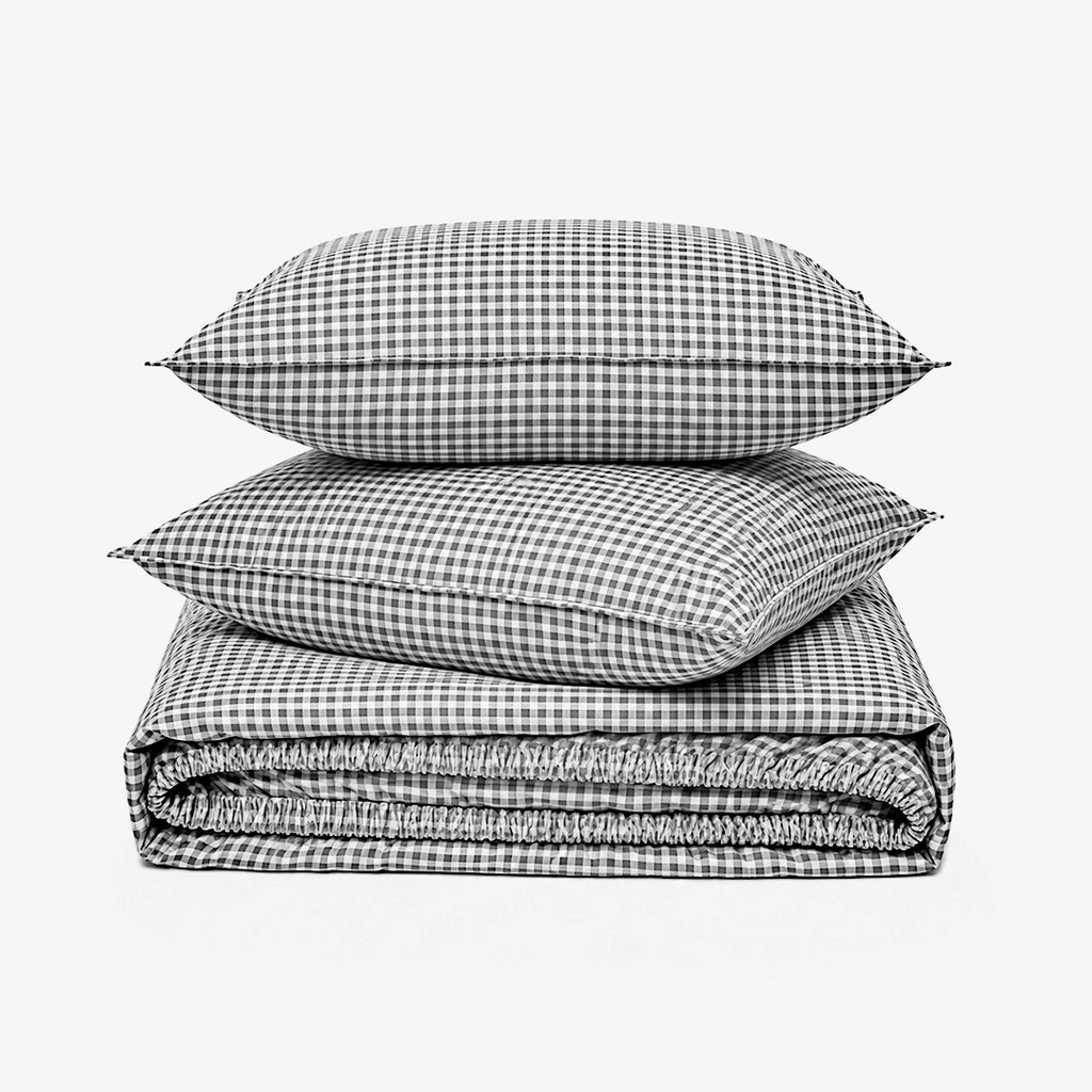 ZERIES EGYPTIAN COTTON FITTED BEDSHEET WITH 2 PILLOW CASES - Blackgrid