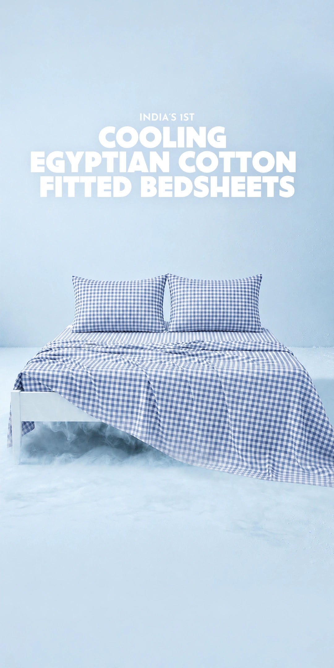 ZERIES EGYPTIAN COTTON FITTED BEDSHEET WITH 2 PILLOW CASES - Bluegrid