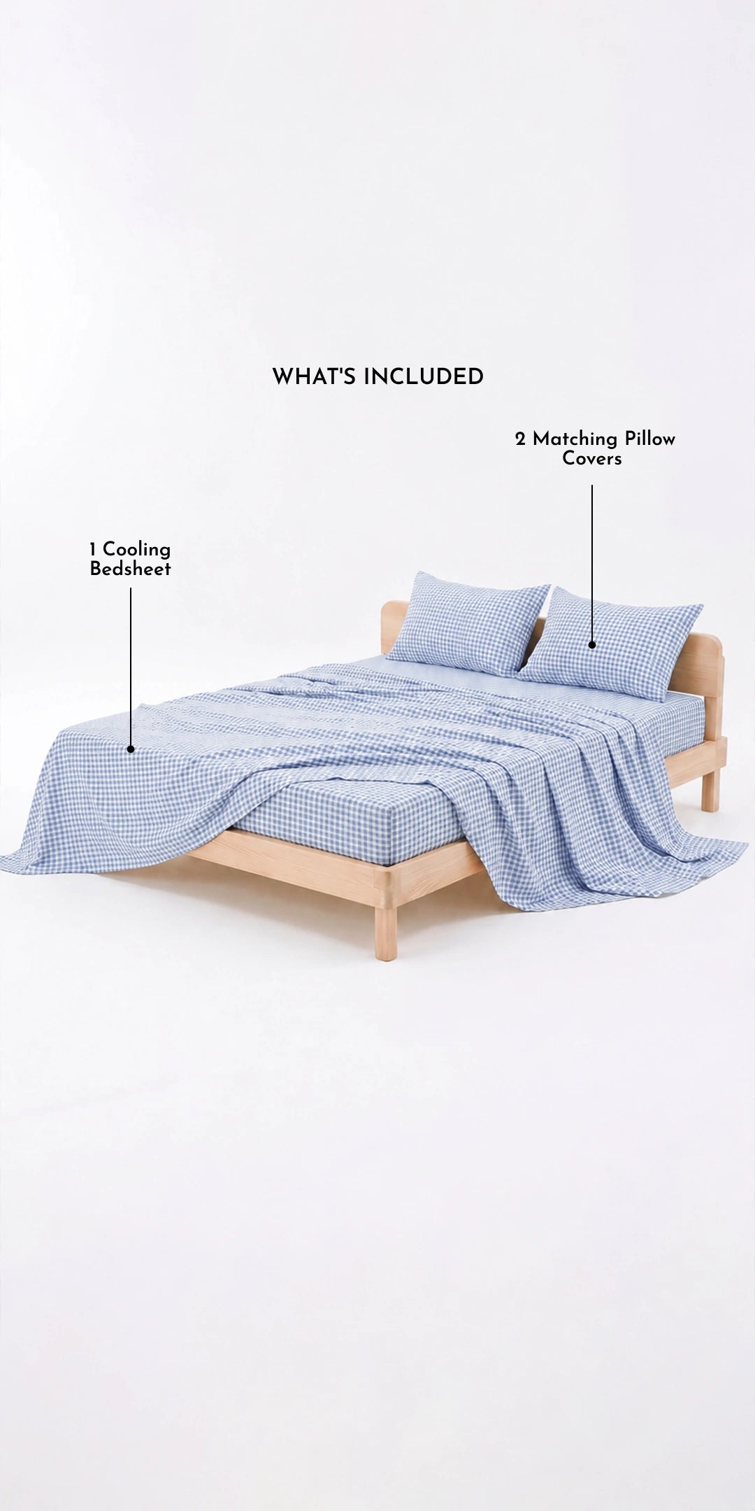 ZERIES EGYPTIAN COTTON FITTED BEDSHEET WITH 2 PILLOW CASES - Bluegrid