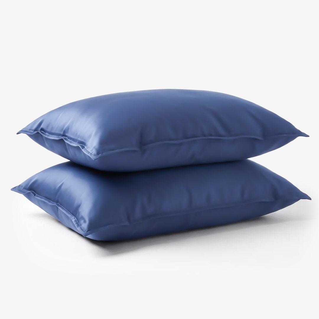 Zarf Glazed Charmeuse Satin Acne-Reducing Pillow Cover - Indigo