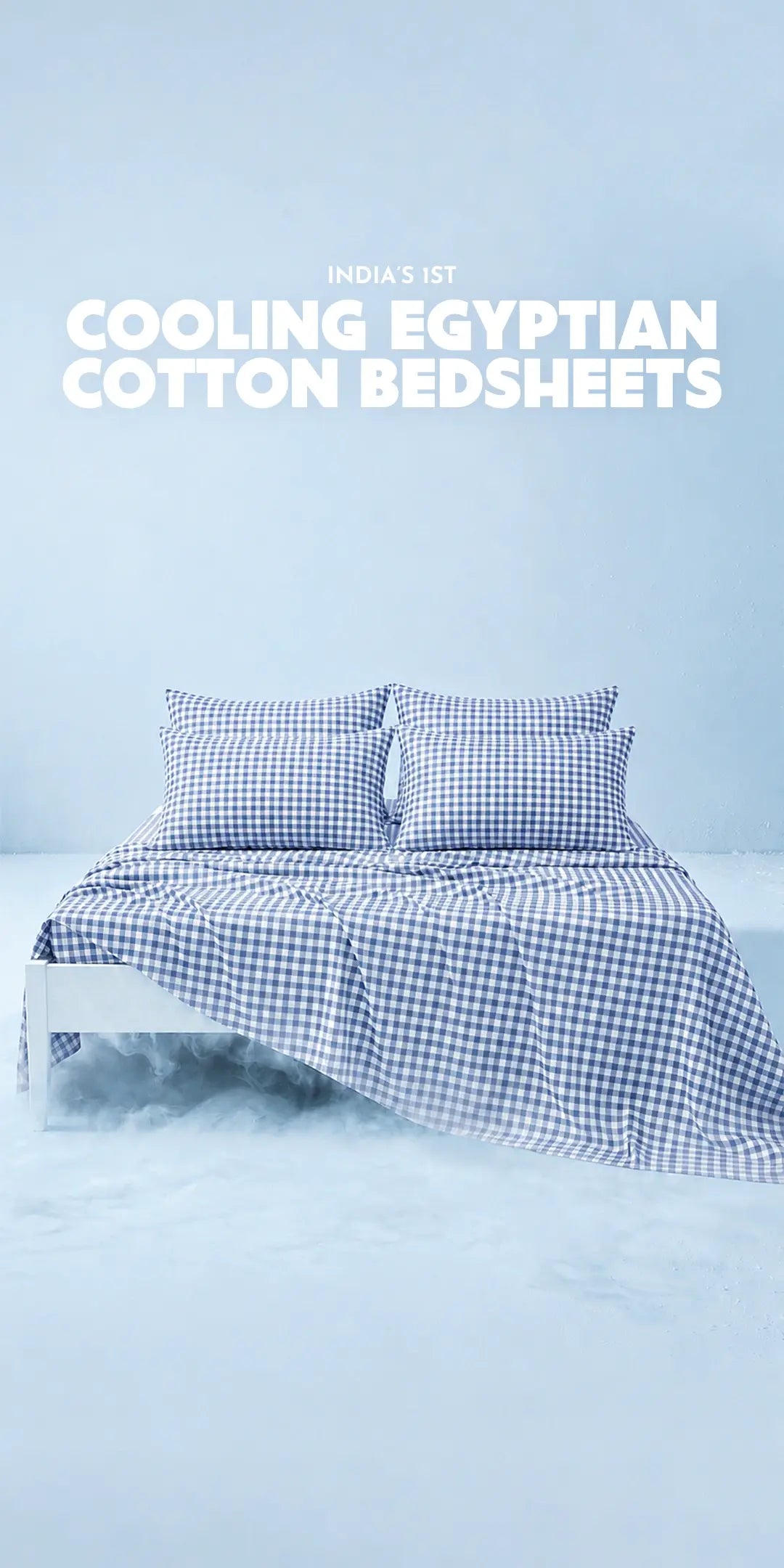 Zeries Egyptian Cotton Bedsheet With 4 Pillow Cases - Bluegrid