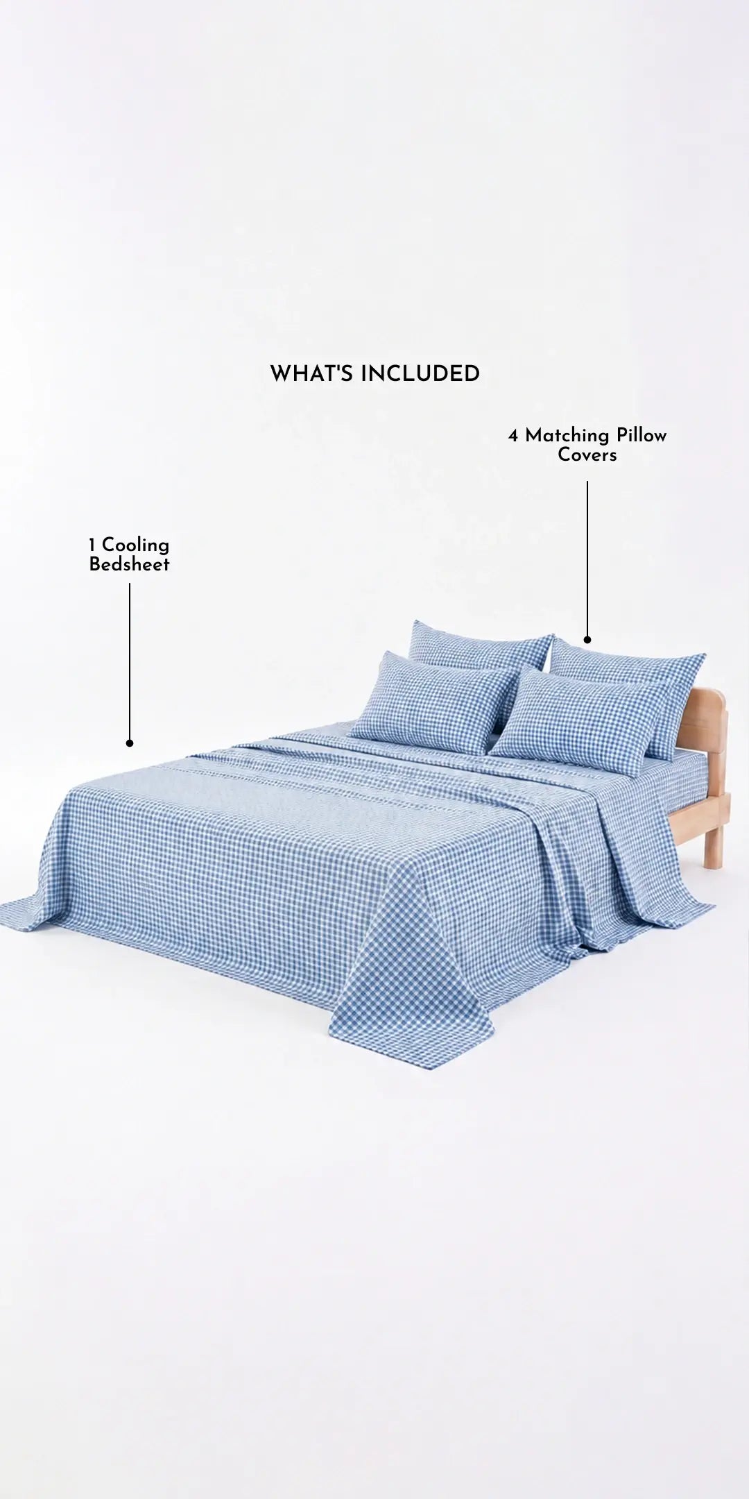 Zeries Egyptian Cotton Bedsheet With 4 Pillow Cases - Bluegrid