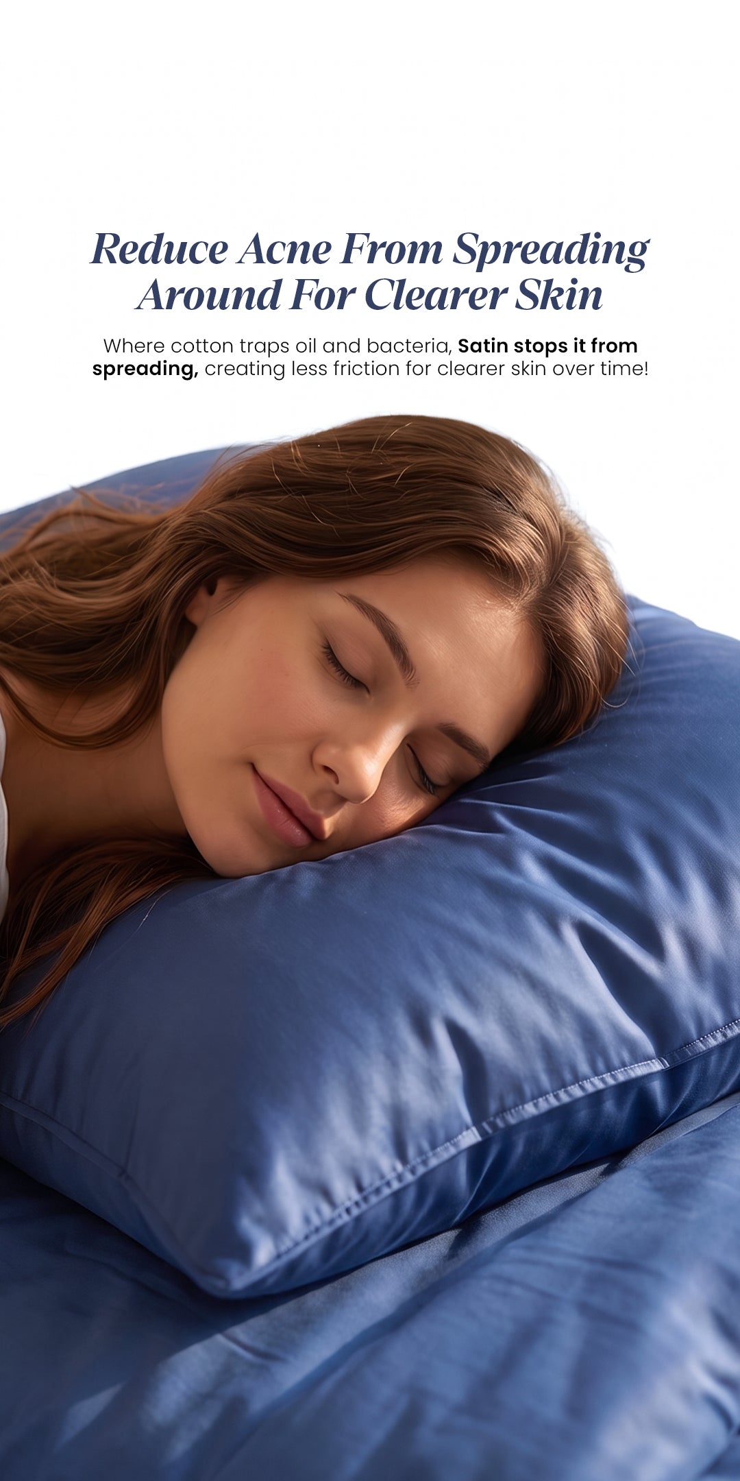 Zarf Glazed Charmeuse Satin Acne-Reducing Pillow Cover - Indigo