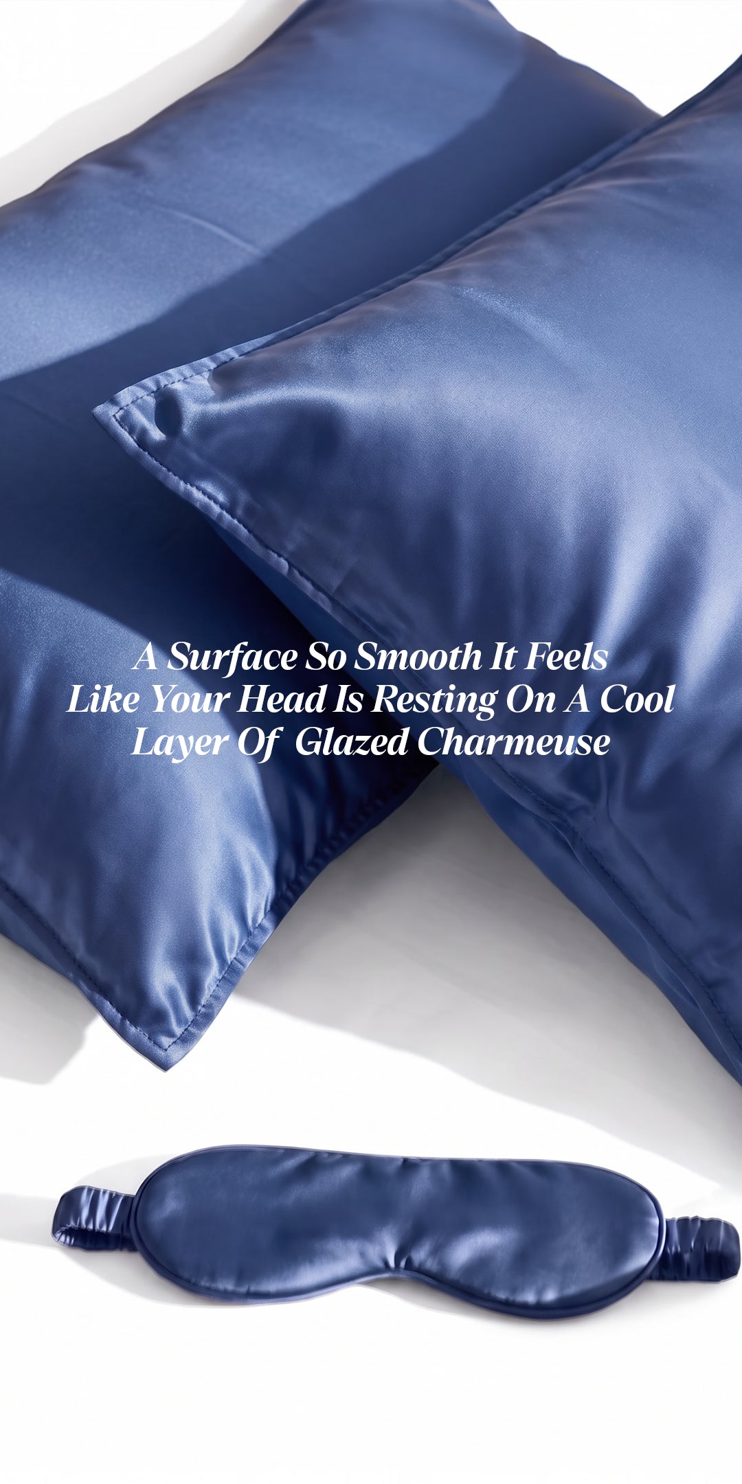 Zarf Glazed Charmeuse Satin Acne-Reducing Pillow Cover - Indigo