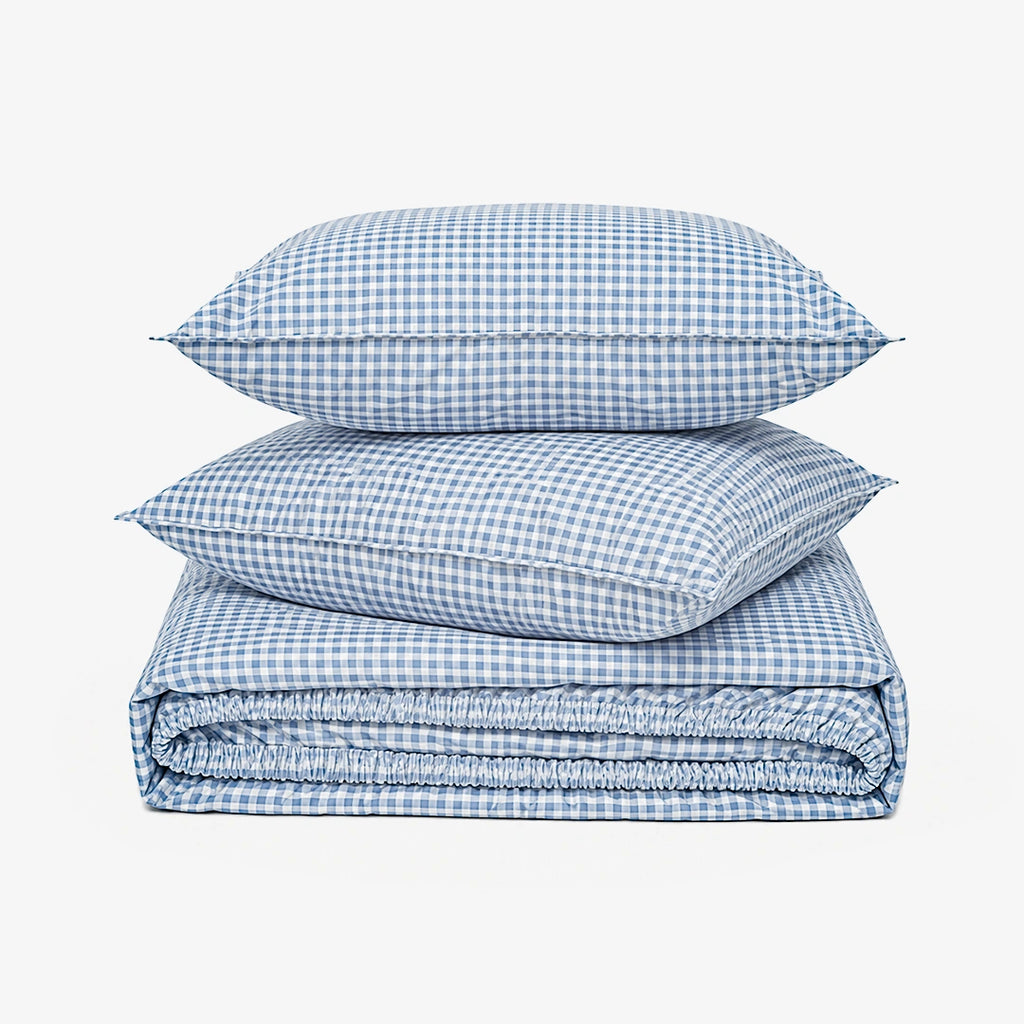 ZERIES EGYPTIAN COTTON FITTED BEDSHEET WITH 2 PILLOW CASES - Bluegrid