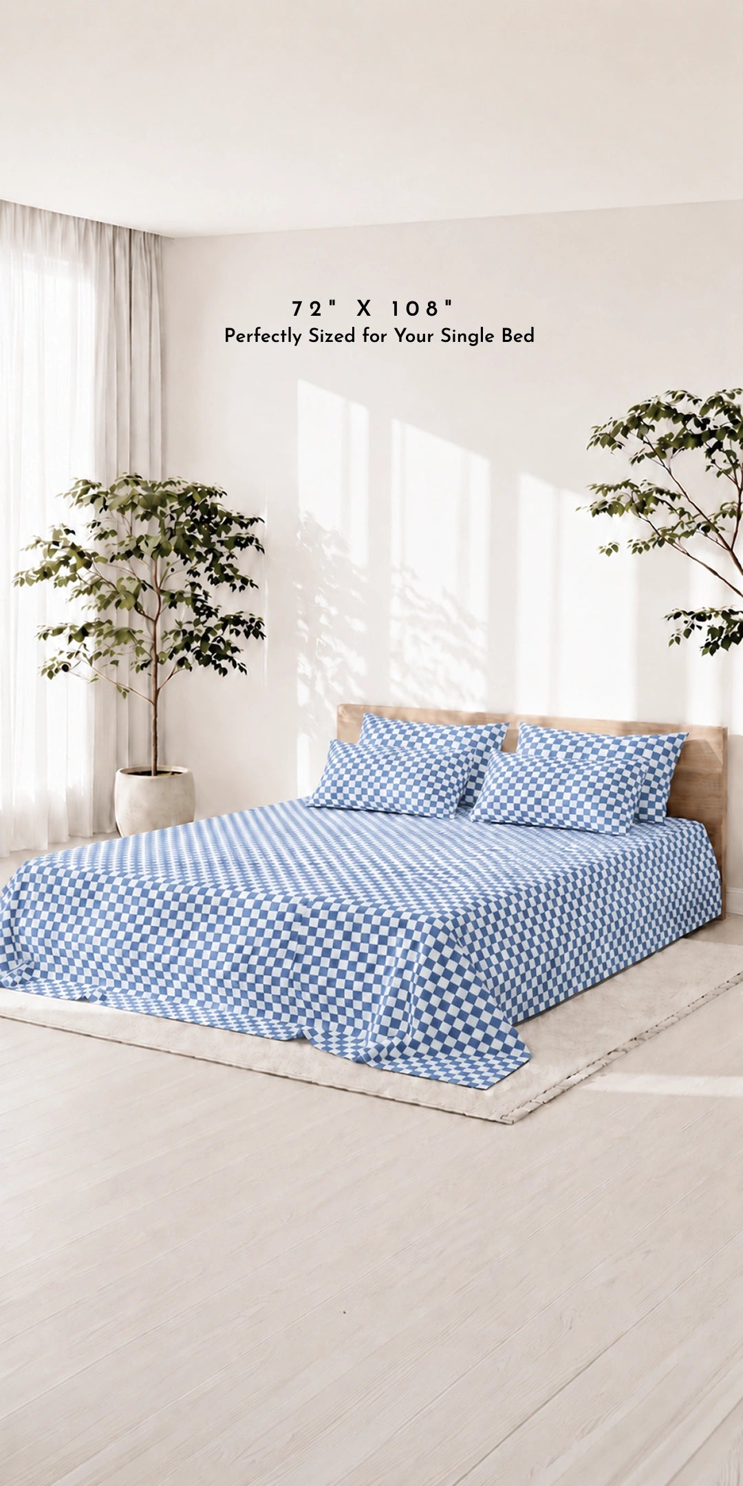 ZERIES PERCALE WEAVE EGYPTIAN COTTON BEDSHEET WITH 2 PILLOW CASES - Brookford