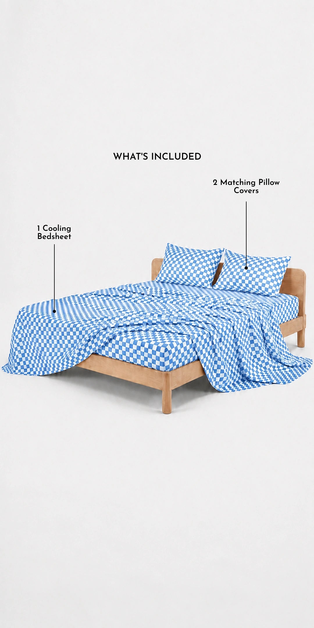 ZERIES PERCALE WEAVE EGYPTIAN COTTON FITTED BEDSHEET WITH 2 PILLOW CASES - Brookford