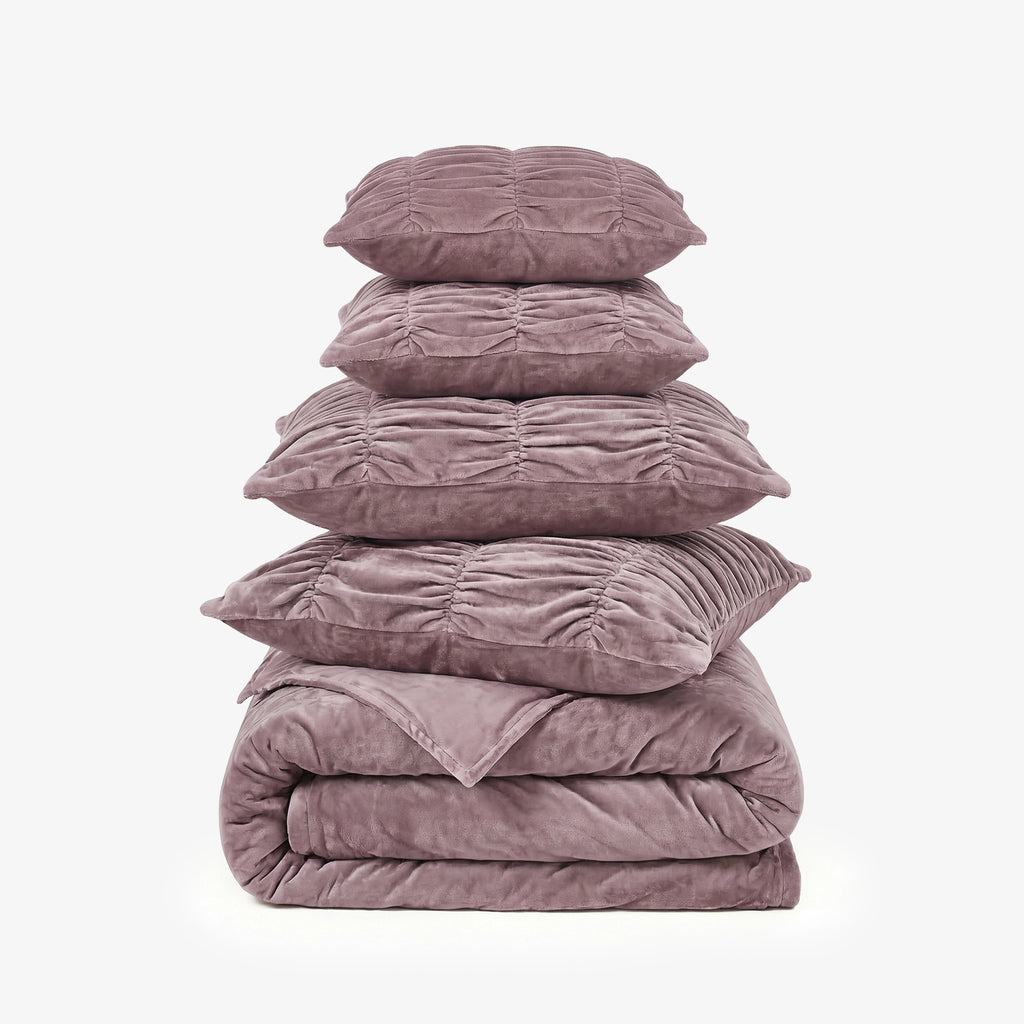Zarf Boutique Comforter Set With 2 Designer Pillowcases & 2 Designer Cushion Covers - Boutique Dusty