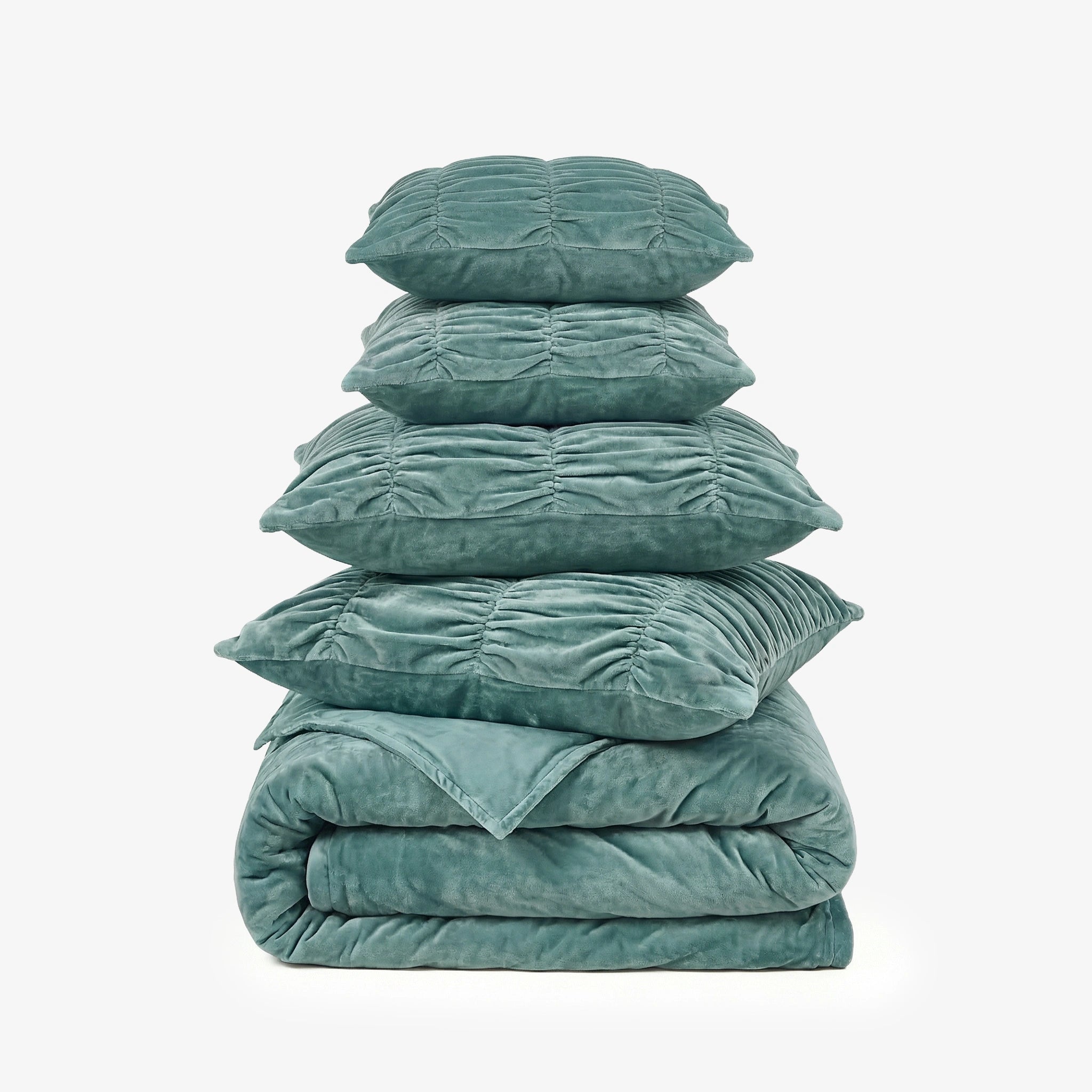 Zarf Boutique Comforter Set With 2 Designer Pillowcases & 2 Designer Cushion Covers - Boutique Sage