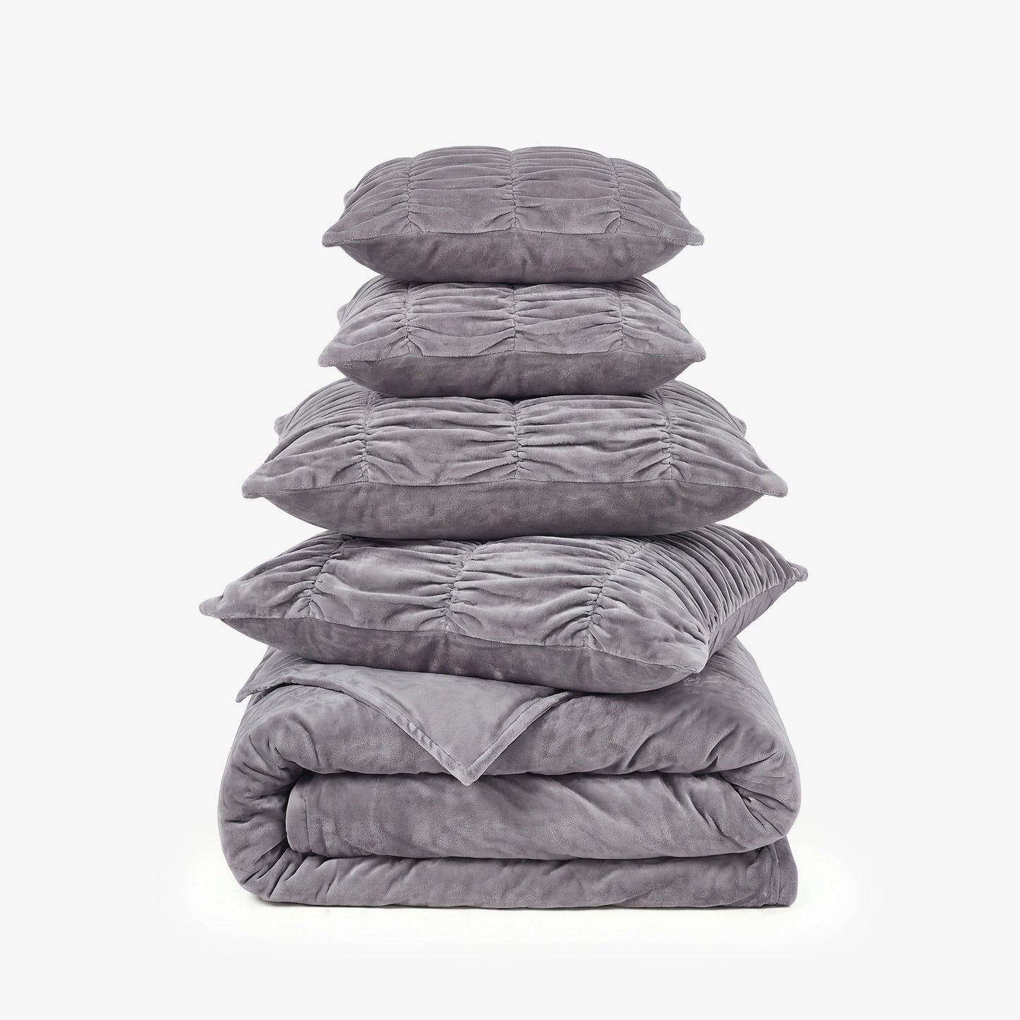Zarf Boutique Comforter Set With 2 Designer Pillowcases & 2 Designer Cushion Covers - Boutique Shadow
