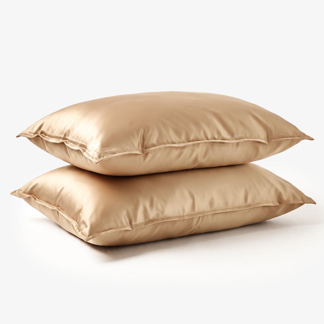 Zarf Glazed Charmeuse Satin Acne-Reducing Pillow Cover - Caramel