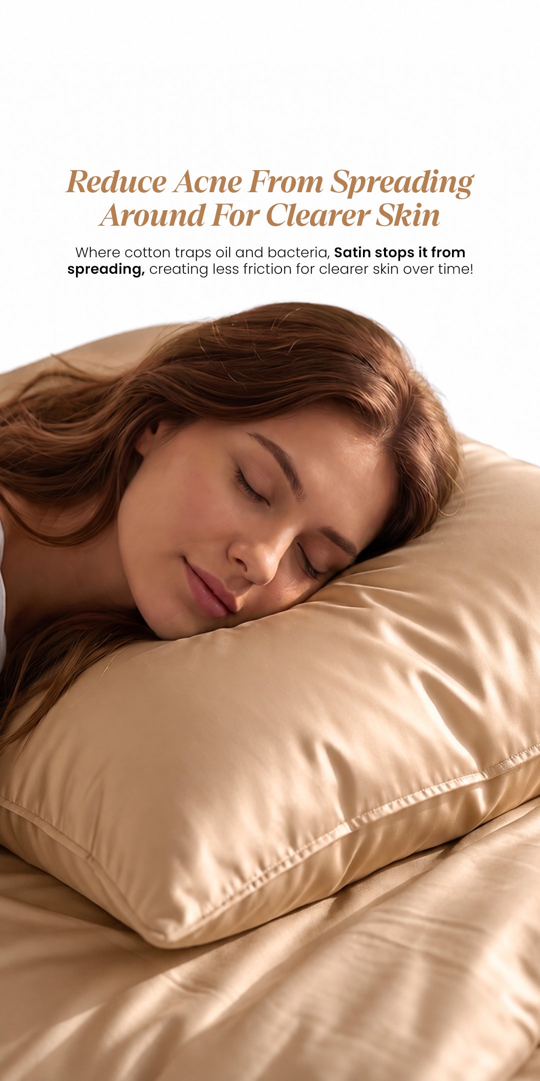 Zarf Glazed Charmeuse Satin Acne-Reducing Pillow Cover - Caramel