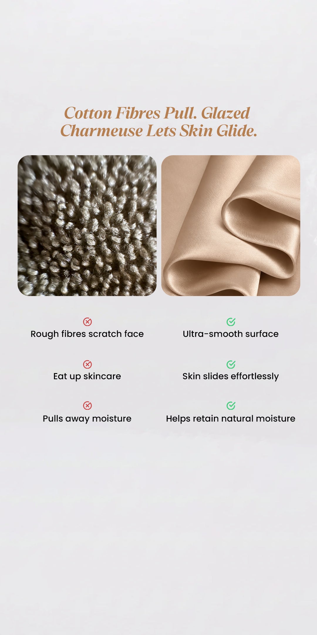 Zarf Glazed Charmeuse Satin Acne-Reducing Pillow Cover - Caramel