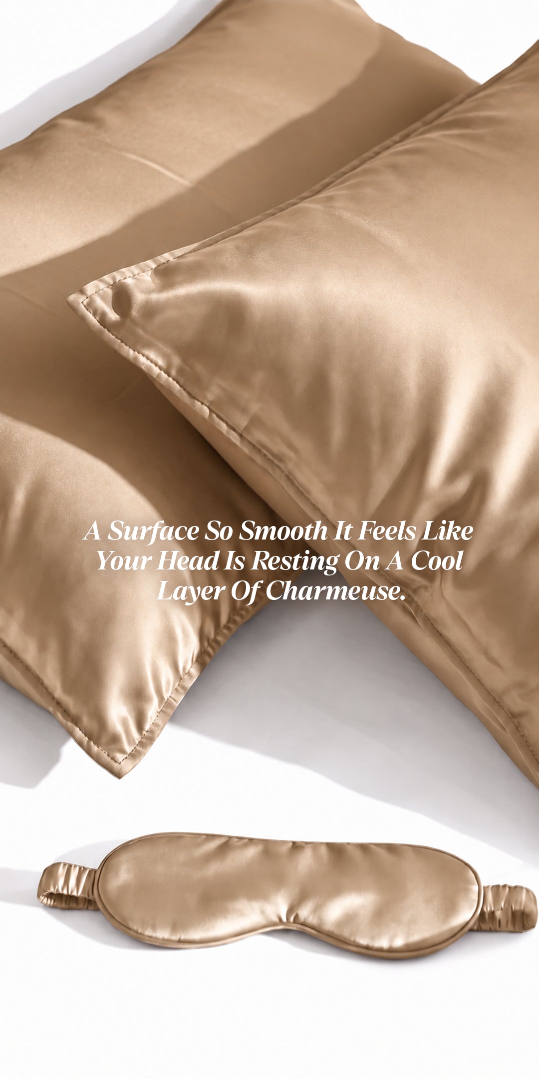 Zarf Glazed Charmeuse Satin Frizz-Reducing Pillow Cover - Set of 2 - Caramel