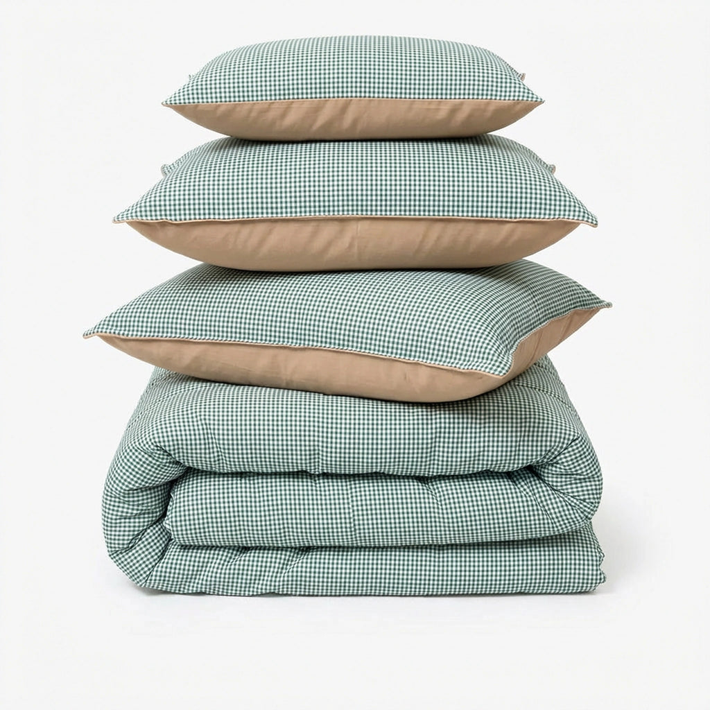 Linen Blend AC Comforter With 2 Pillow Cases and 1 Breakfast Pillow - Brume