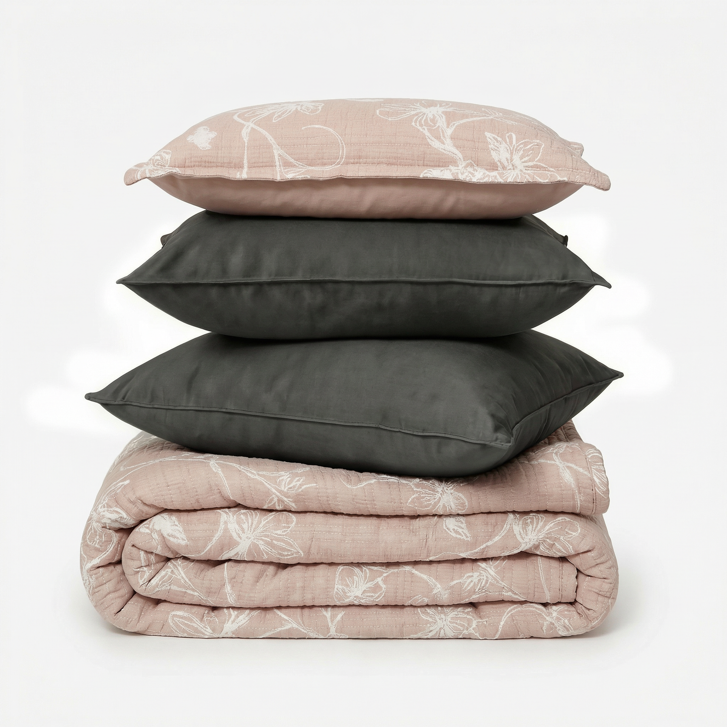 Zarf California King Size Plush Cotton AC Blanket With 2 Pillow Cases - Candyfloss