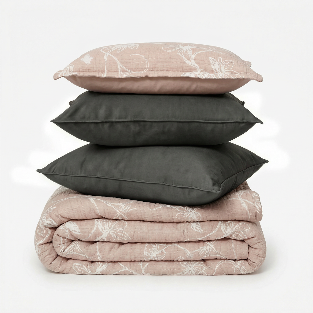 Zarf California King Size Plush Cotton AC Blanket With 2 Pillow Cases - Candyfloss