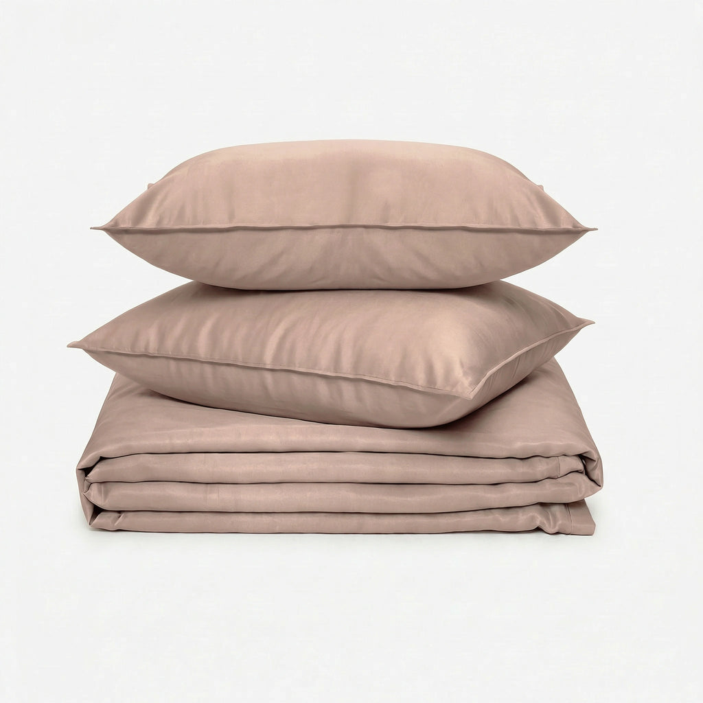 ZARF Italian Staple Weave Bedsheet With 2 Solid Pillowcases - Caramel