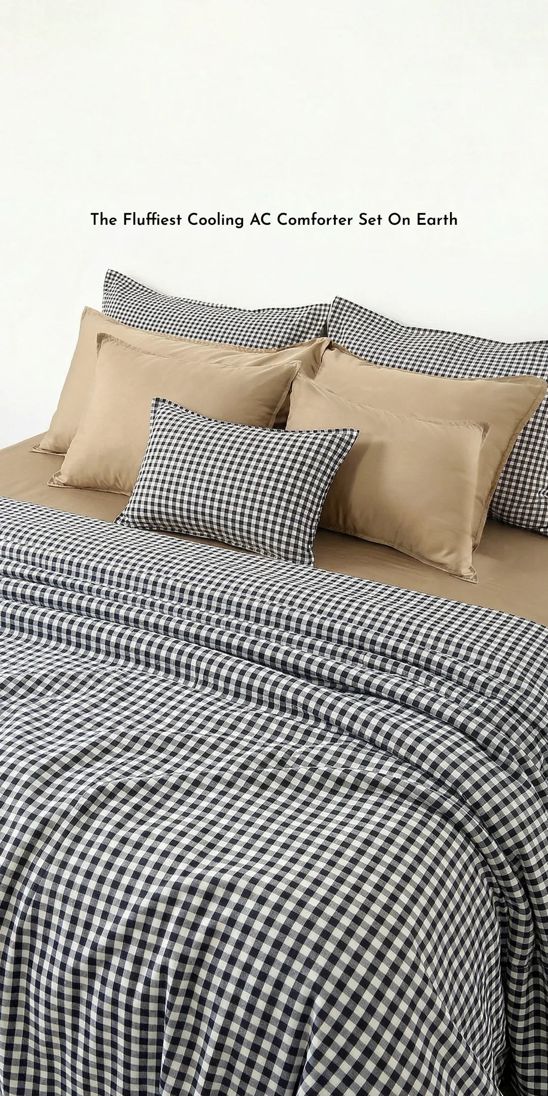 Linen Blend AC Comforter With 2 Pillow Cases and 1 Breakfast Pillow For Single Size Bed- Oxford