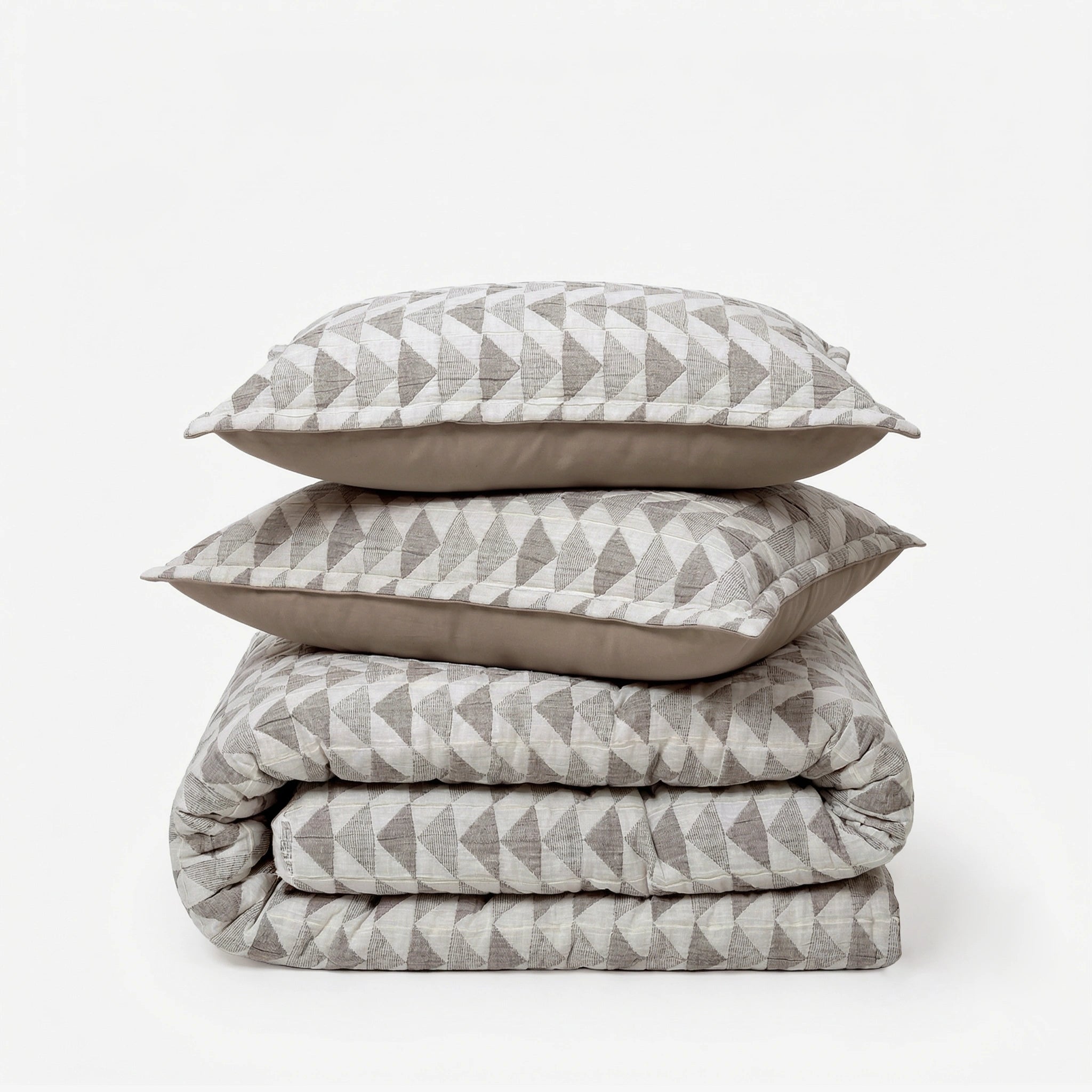 Zarf California King Size Plush Cotton AC Blanket With 2 Pillow Cases - Celestial Grey