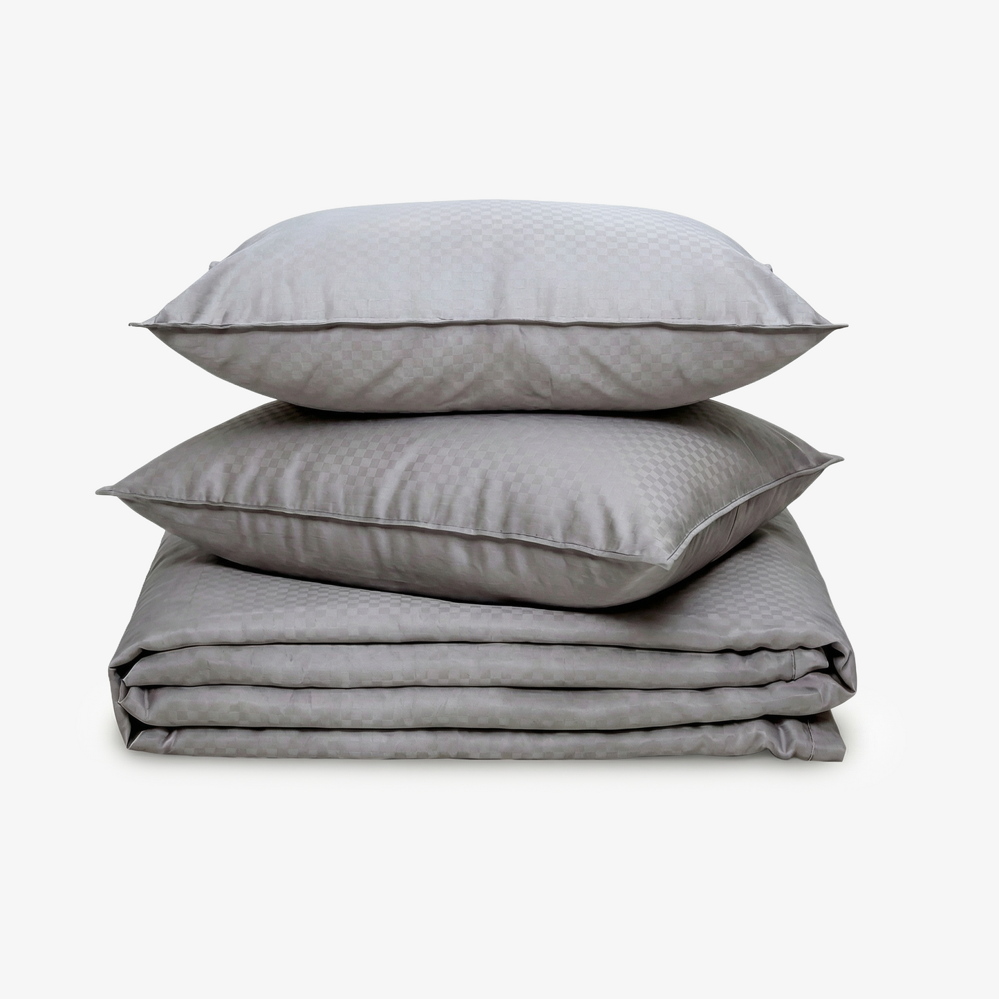 Zeries Egyptian Cotton Jacquard Bedsheets With 2 Pillow Cases & 2 Cushion Covers - Cenere